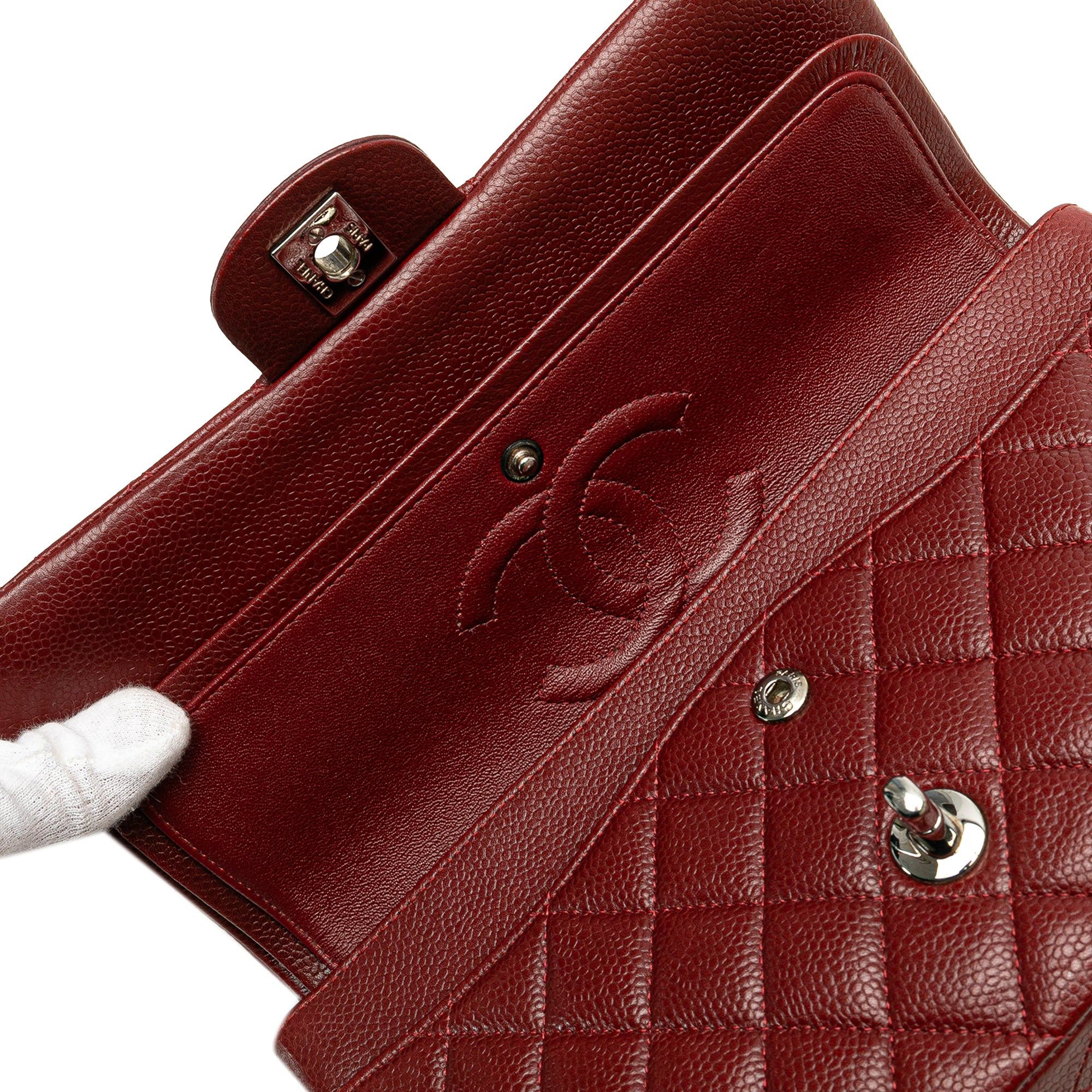 Chanel Chanel Medium Classic Caviar Double Flap Red Size ONE SIZE - 9 Thumbnail