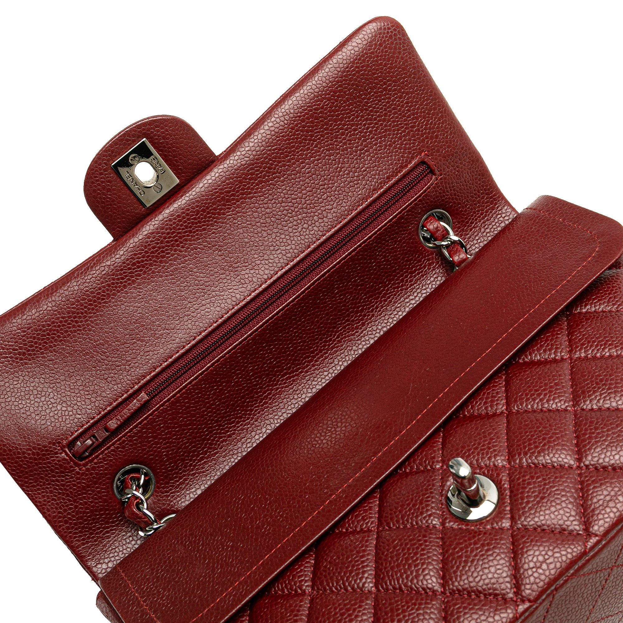 Chanel Chanel Medium Classic Caviar Double Flap Red Size ONE SIZE - 8 Thumbnail
