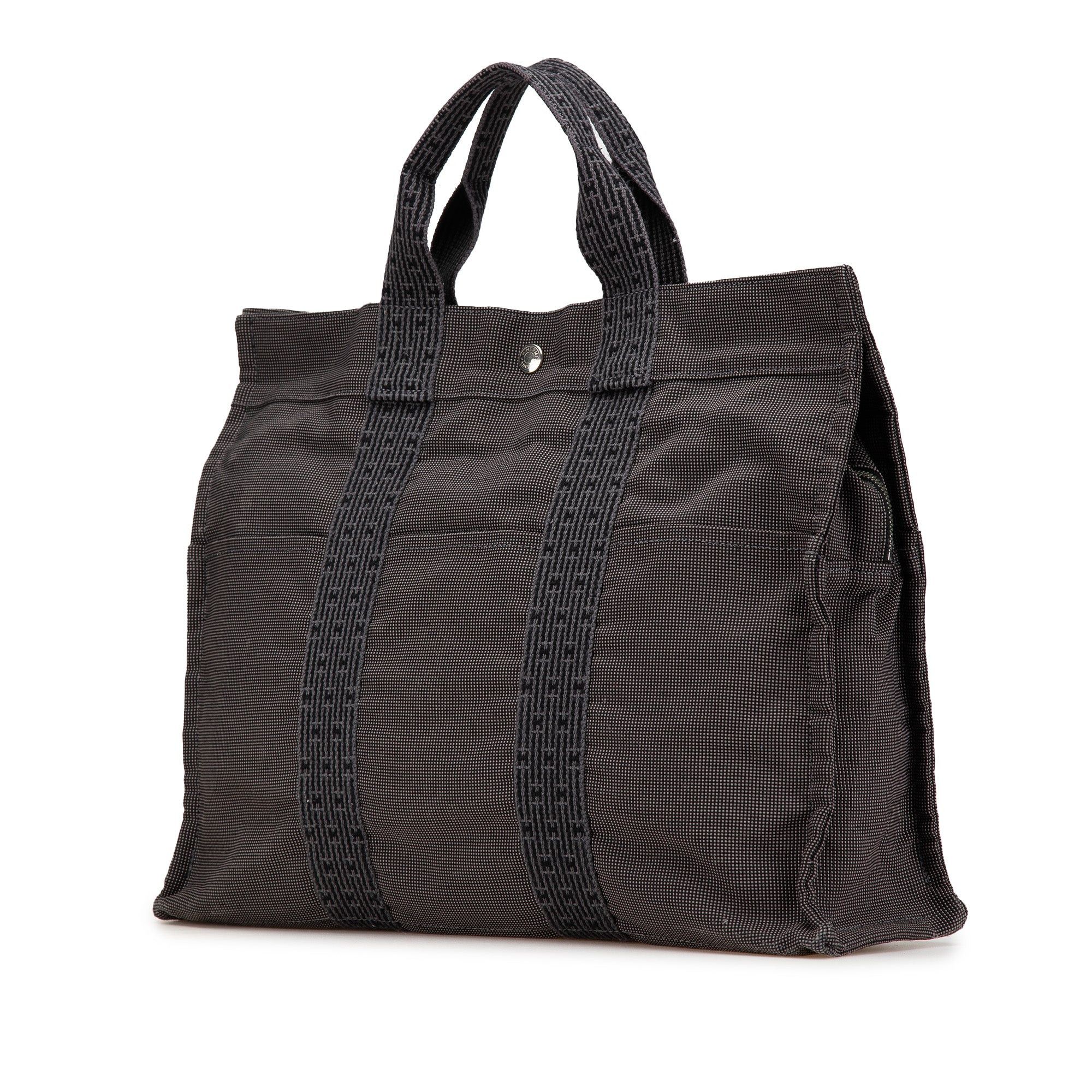 Hermes Hermès Canvas Herline Tote MM Gray Size ONE SIZE - 2 Thumbnail