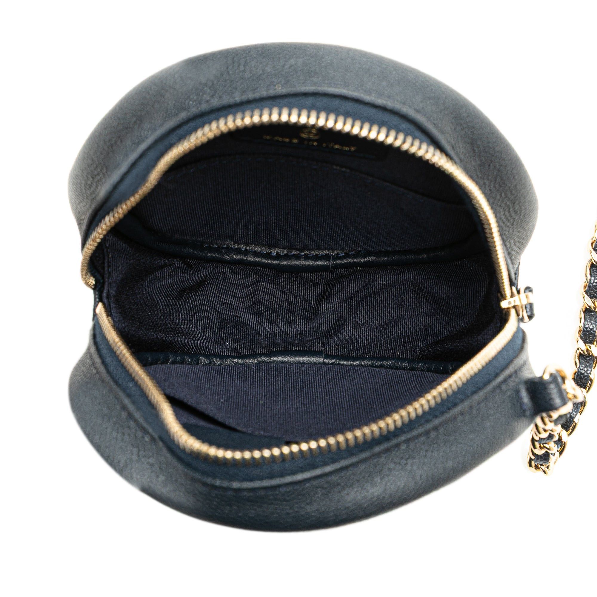 Chanel Chanel CC Quilted Caviar Round Clutch With Chain Blue Size ONE SIZE - 4 Thumbnail