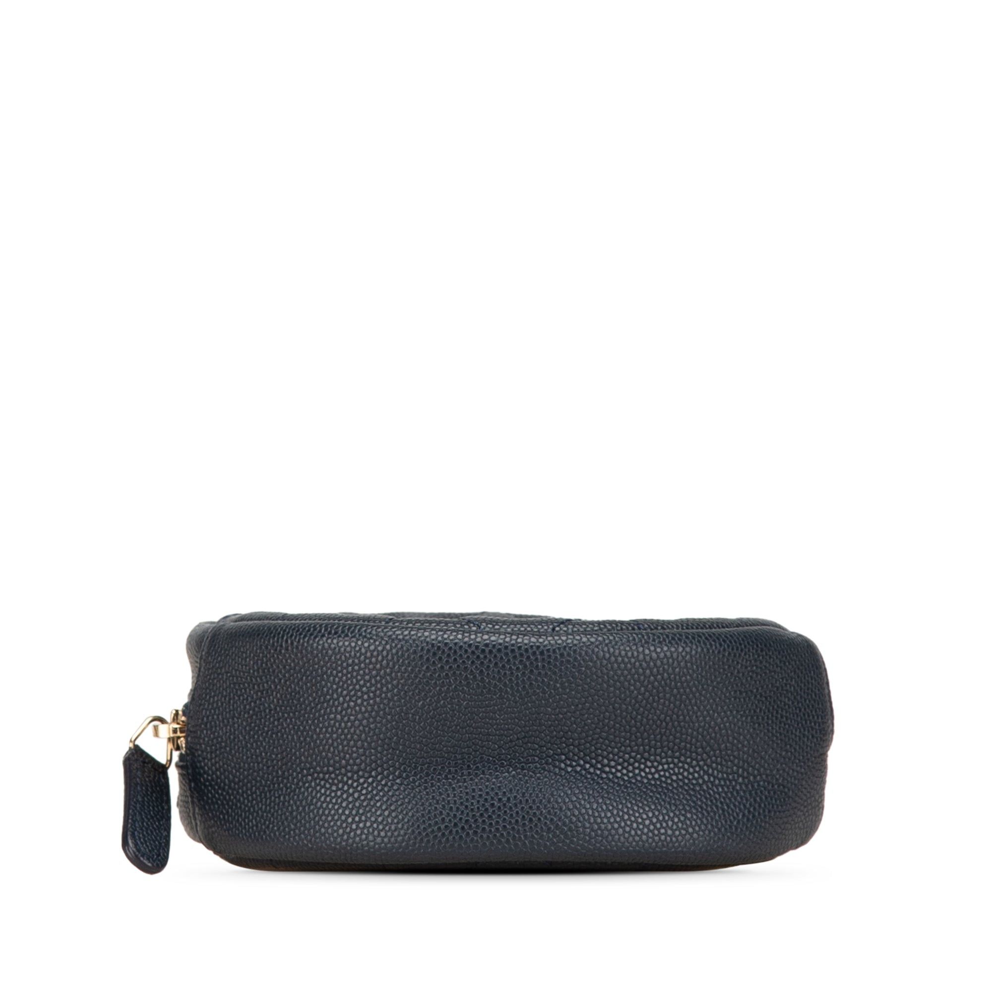 Chanel Chanel CC Quilted Caviar Round Clutch With Chain Blue Size ONE SIZE - 3 Thumbnail
