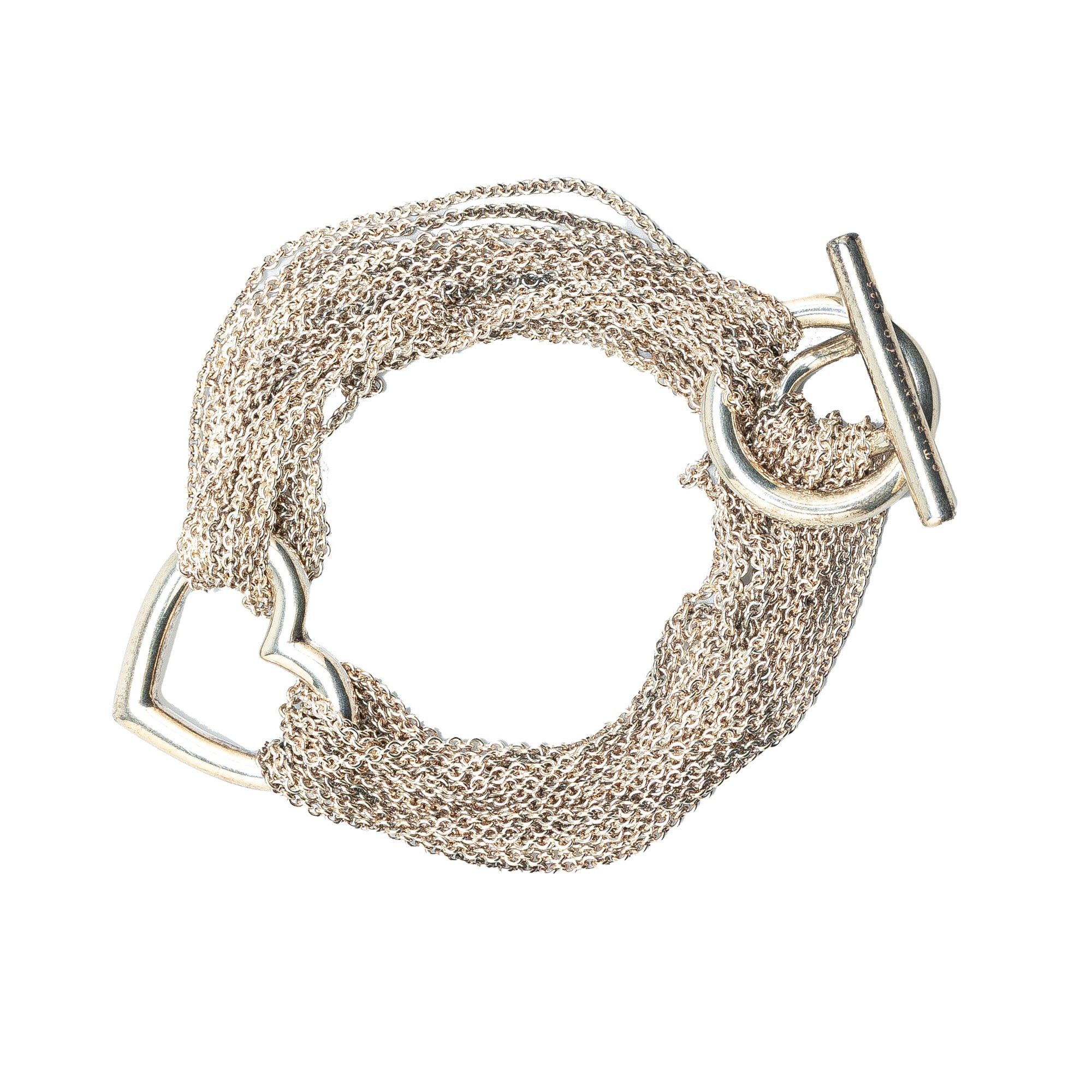 Tiffany & Co. Tiffany Sterling Silver Heart Mesh Toggle Bracelet Silver Size ONE SIZE - 2 Thumbnail