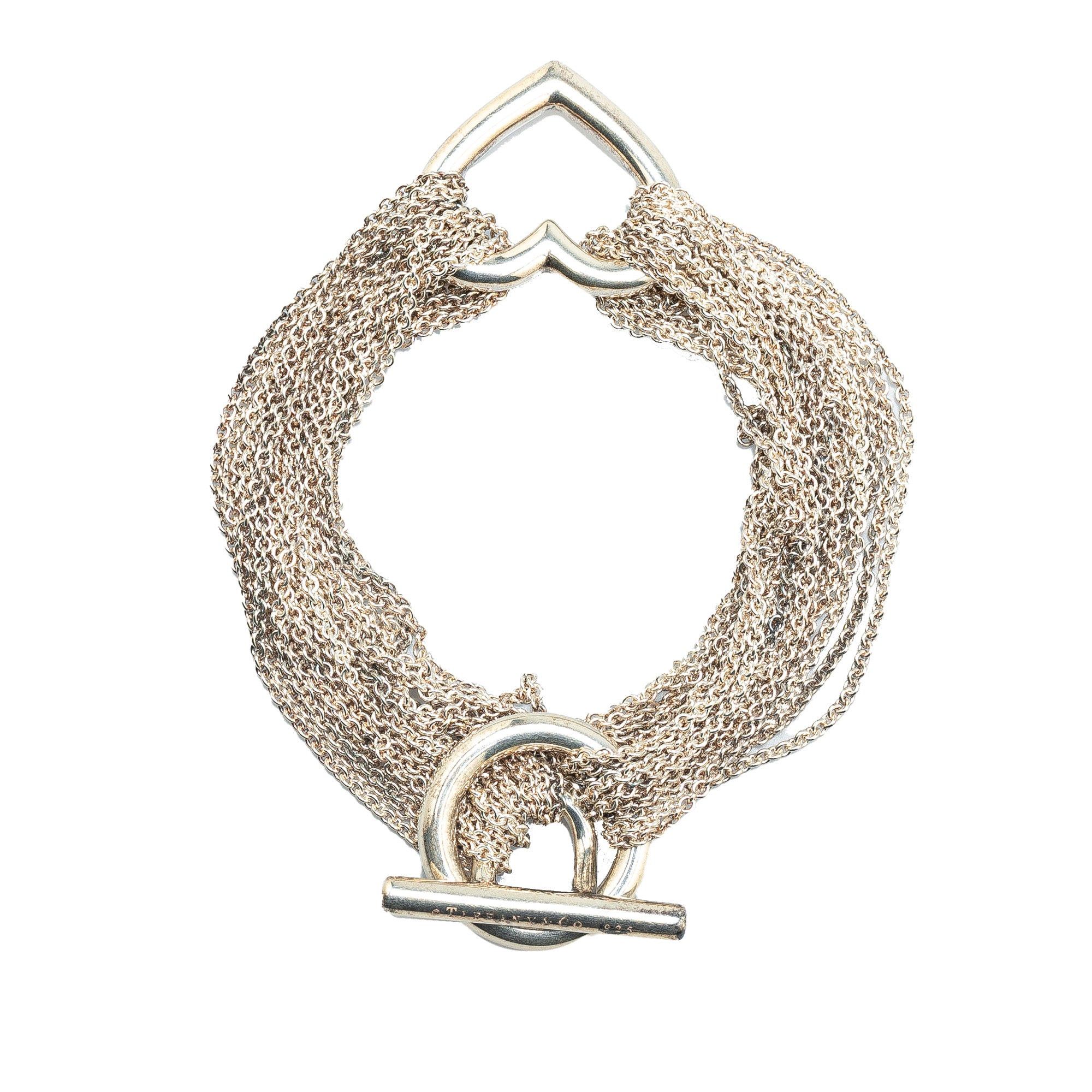 Tiffany & Co. Tiffany Sterling Silver Heart Mesh Toggle Bracelet Silver Size ONE SIZE - 3 Thumbnail