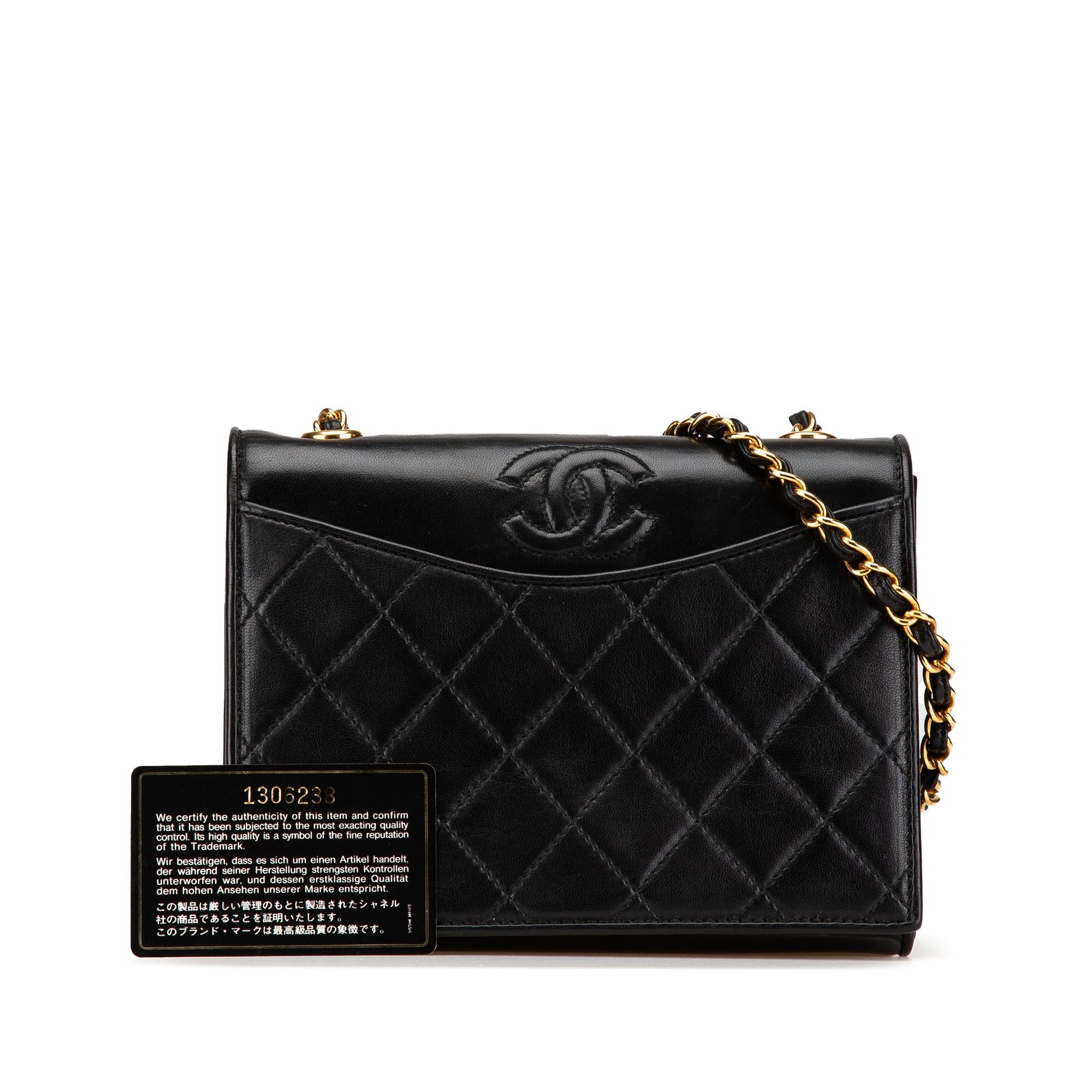 Chanel Chanel CC Quilted Lambskin Full Flap Crossbody Black Size ONE SIZE - 14 Thumbnail