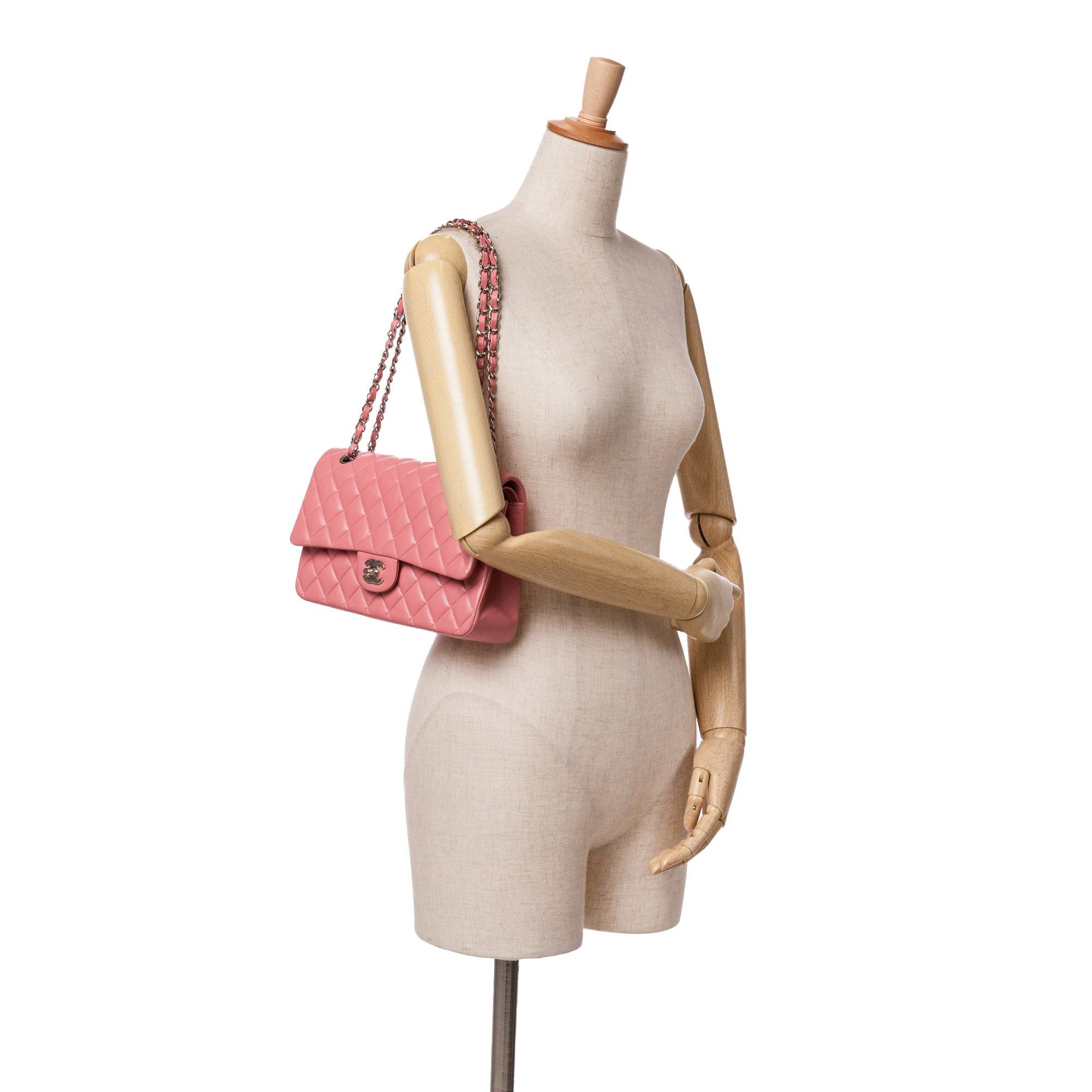 Chanel Chanel Medium Classic Lambskin Double Flap Pink Size ONE SIZE - 11 Thumbnail
