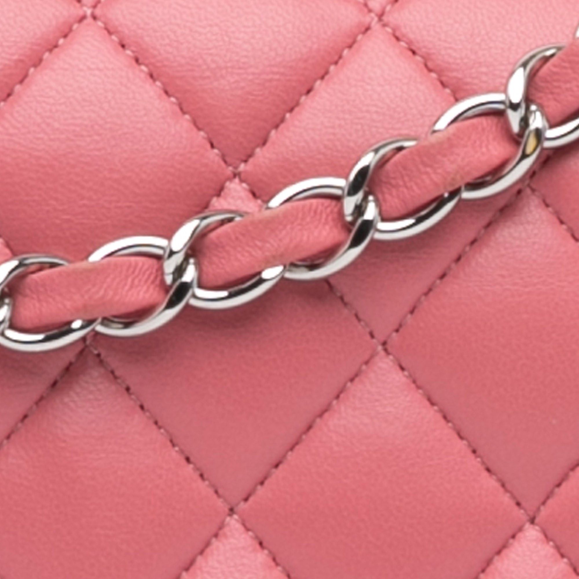 Chanel Chanel Medium Classic Lambskin Double Flap Pink Size ONE SIZE - 7 Thumbnail