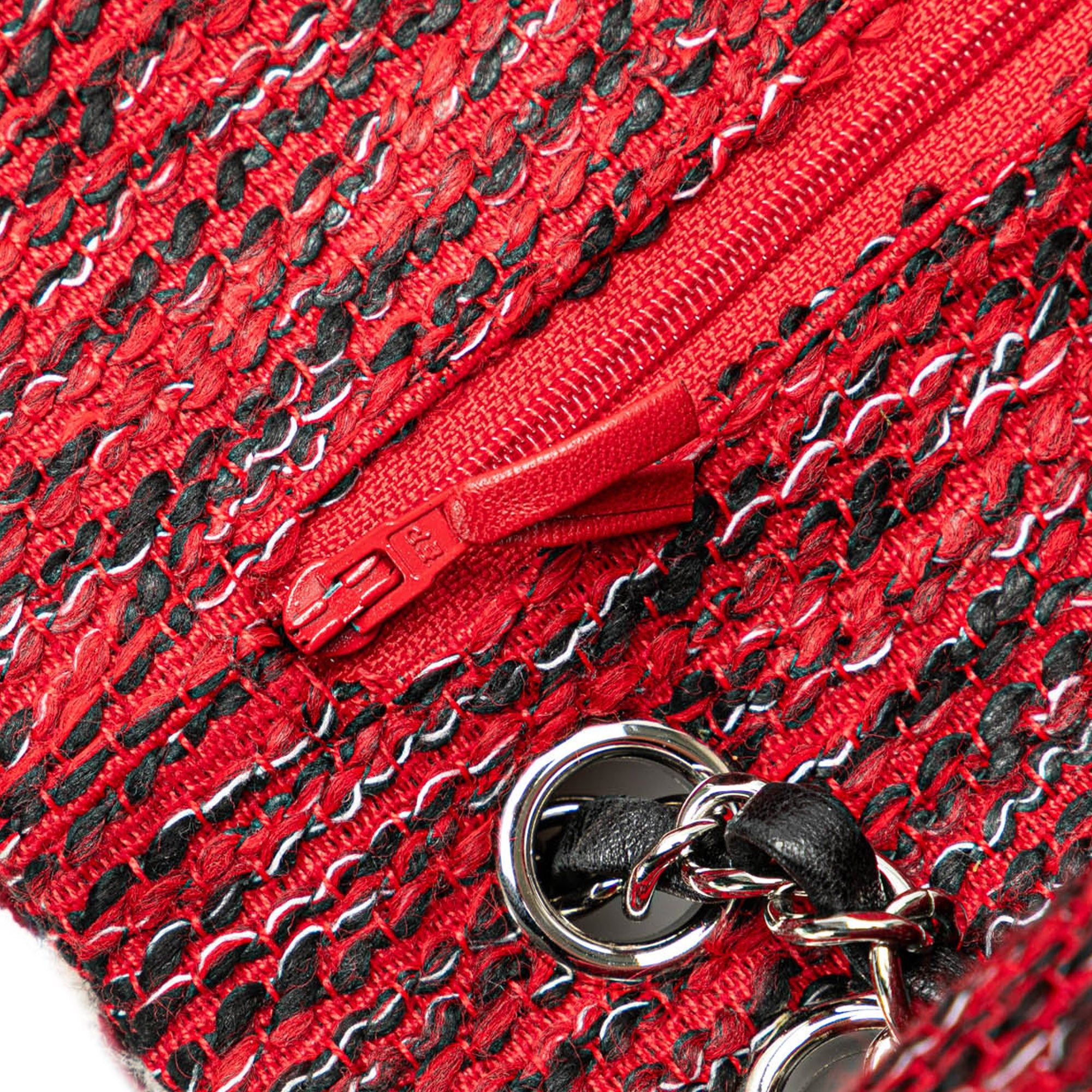 Chanel Chanel Medium Tweed Braided Charms Double Flap Red Size ONE SIZE - 8 Thumbnail