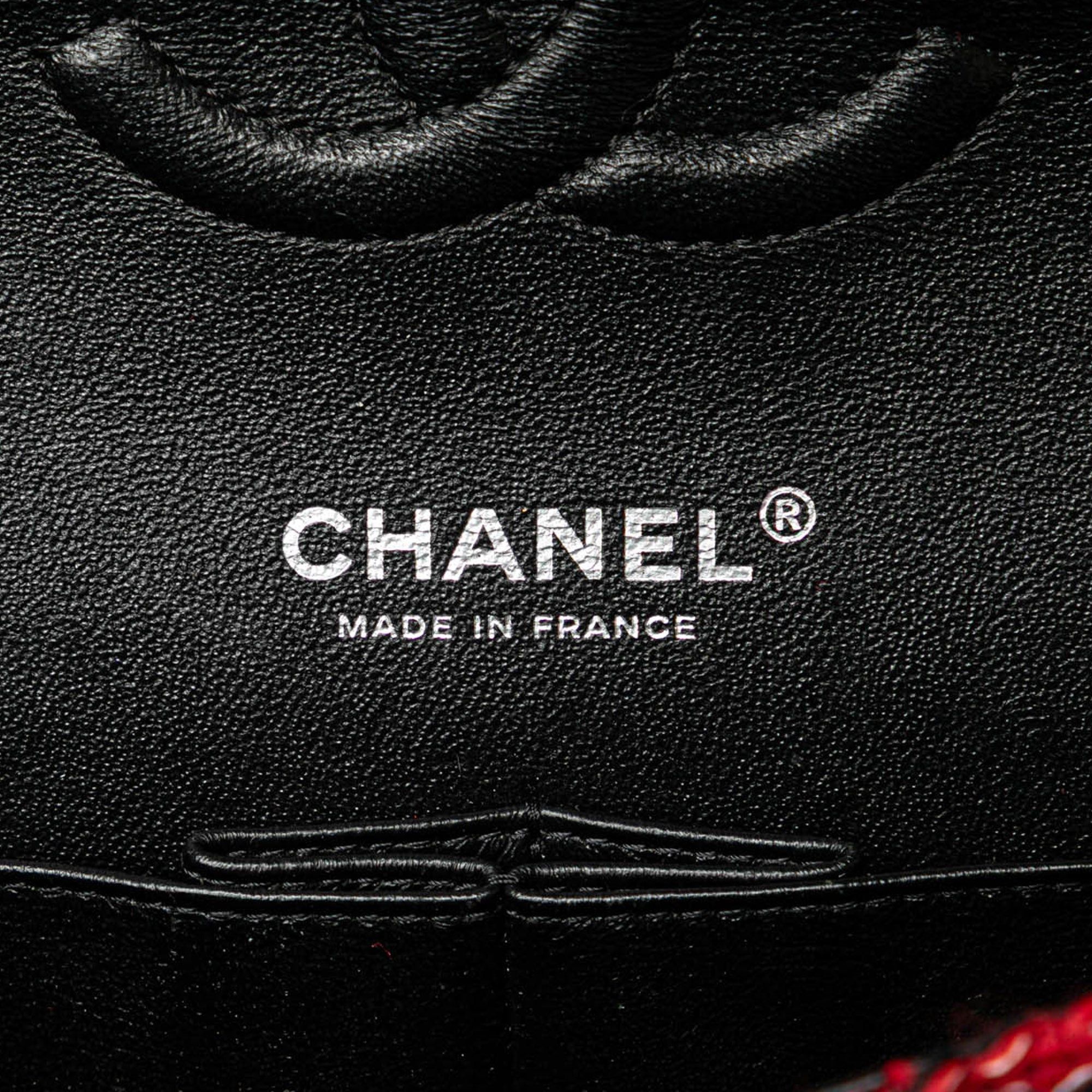 Chanel Chanel Medium Tweed Braided Charms Double Flap Red Size ONE SIZE - 5 Thumbnail