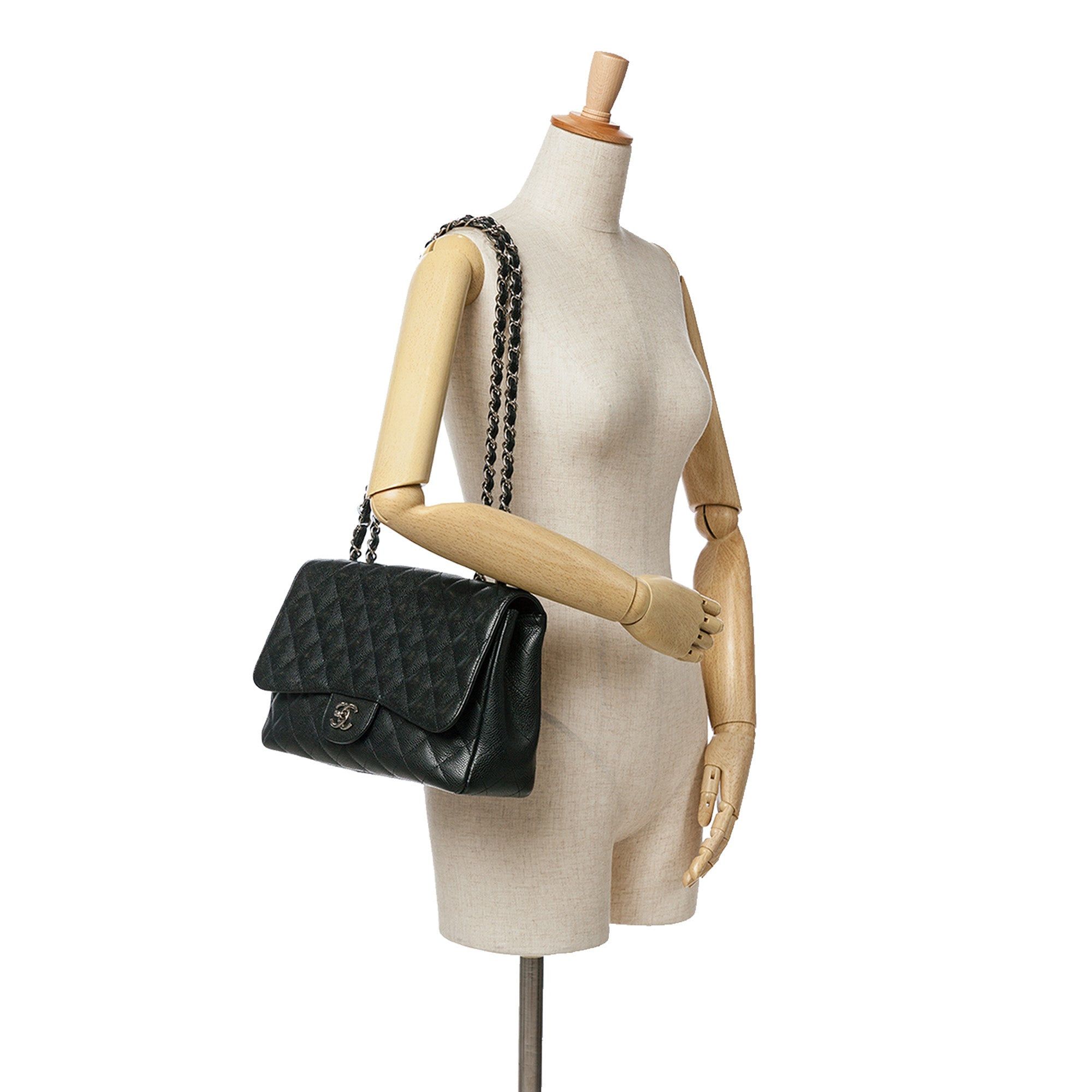 Chanel Chanel Jumbo Classic Caviar Single Flap Black Size ONE SIZE - 9 Thumbnail