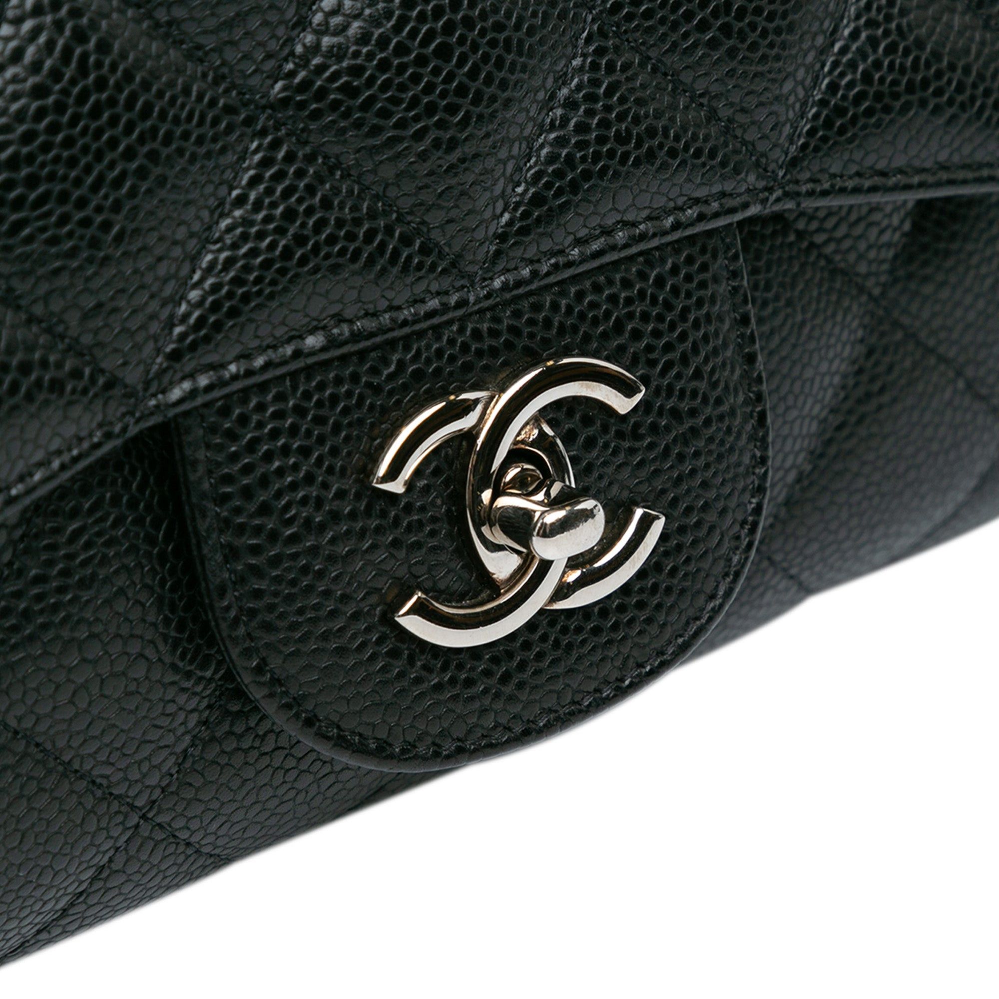 Chanel Chanel Jumbo Classic Caviar Single Flap Black Size ONE SIZE - 8 Thumbnail