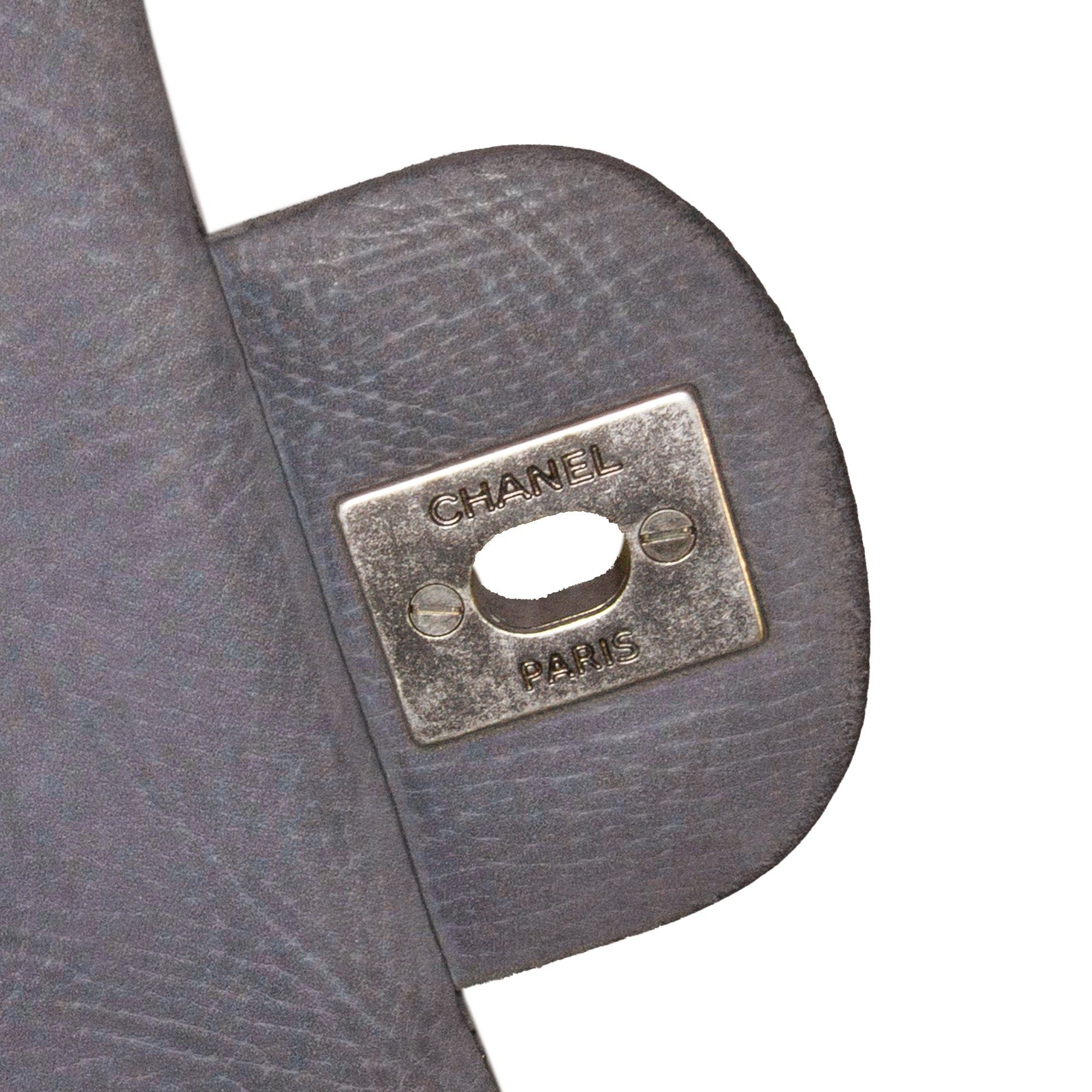 Chanel Chanel Medium Classic Nubuck Double Flap Gray Size ONE SIZE - 7 Thumbnail