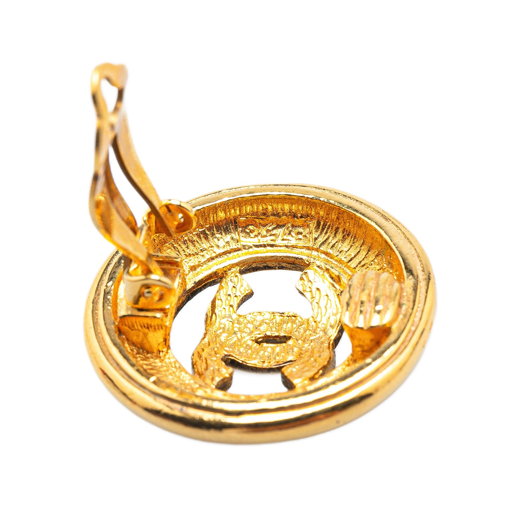 Chanel Chanel Gold Plated CC Clip On Earrings Gold Size ONE SIZE - 4 Thumbnail