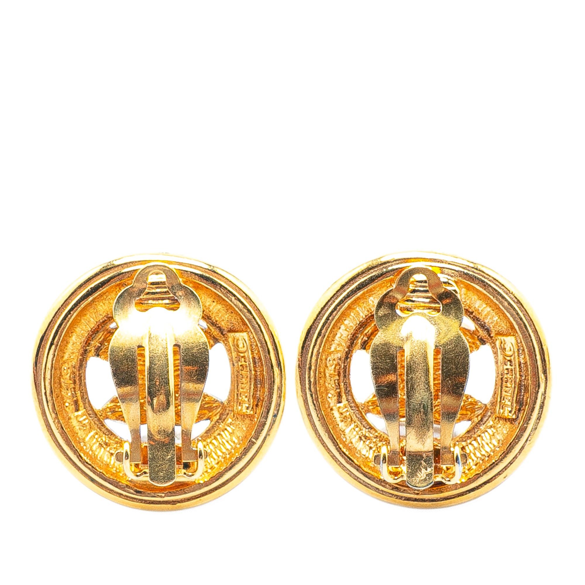 Chanel Chanel Gold Plated CC Clip On Earrings Gold Size ONE SIZE - 2 Thumbnail