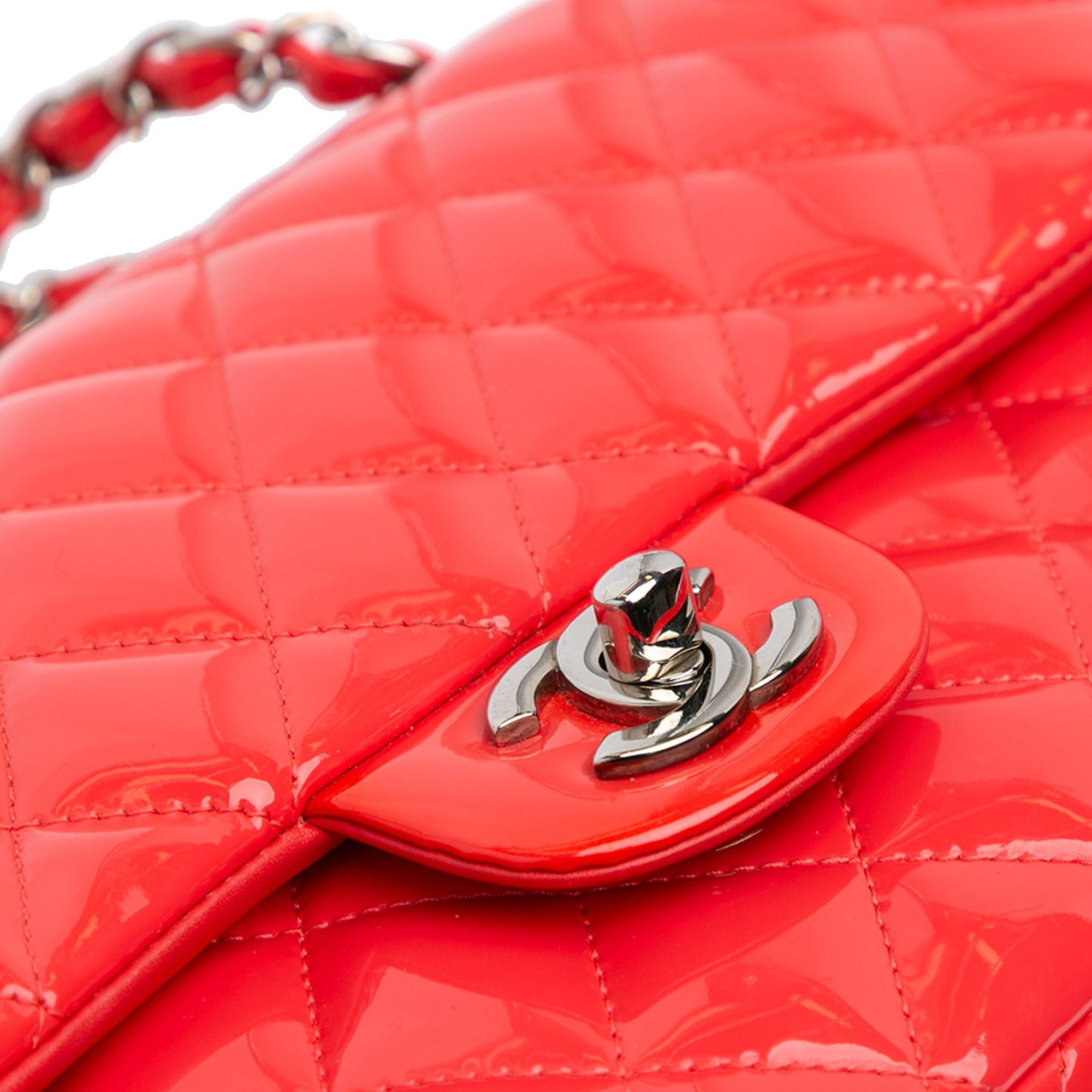 Chanel Chanel Medium Classic Patent Double Flap Red Size ONE SIZE - 8 Thumbnail