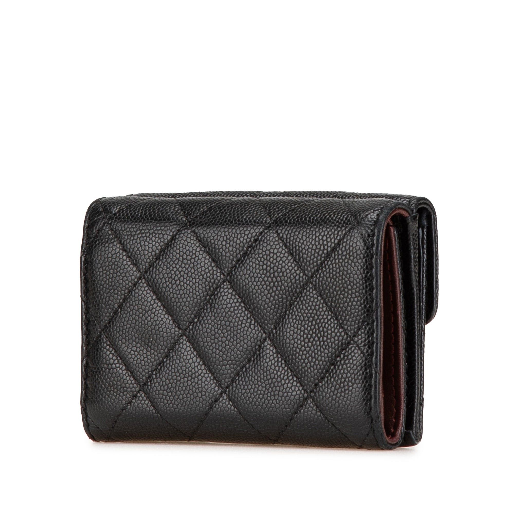 Chanel Chanel CC Quilted Caviar Trifold Wallet Black Size ONE SIZE - 2 Thumbnail