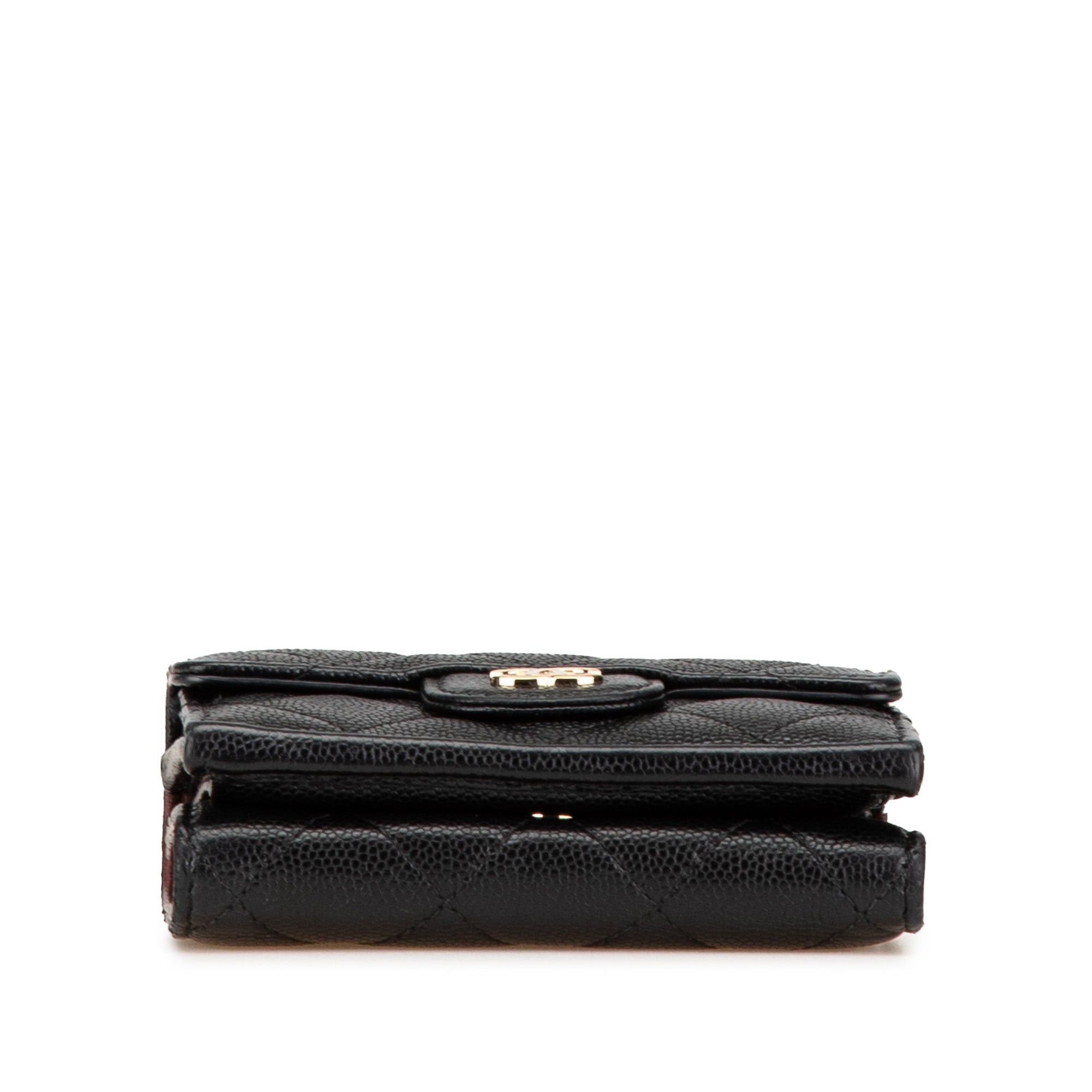 Chanel Chanel CC Quilted Caviar Trifold Wallet Black Size ONE SIZE - 3 Thumbnail