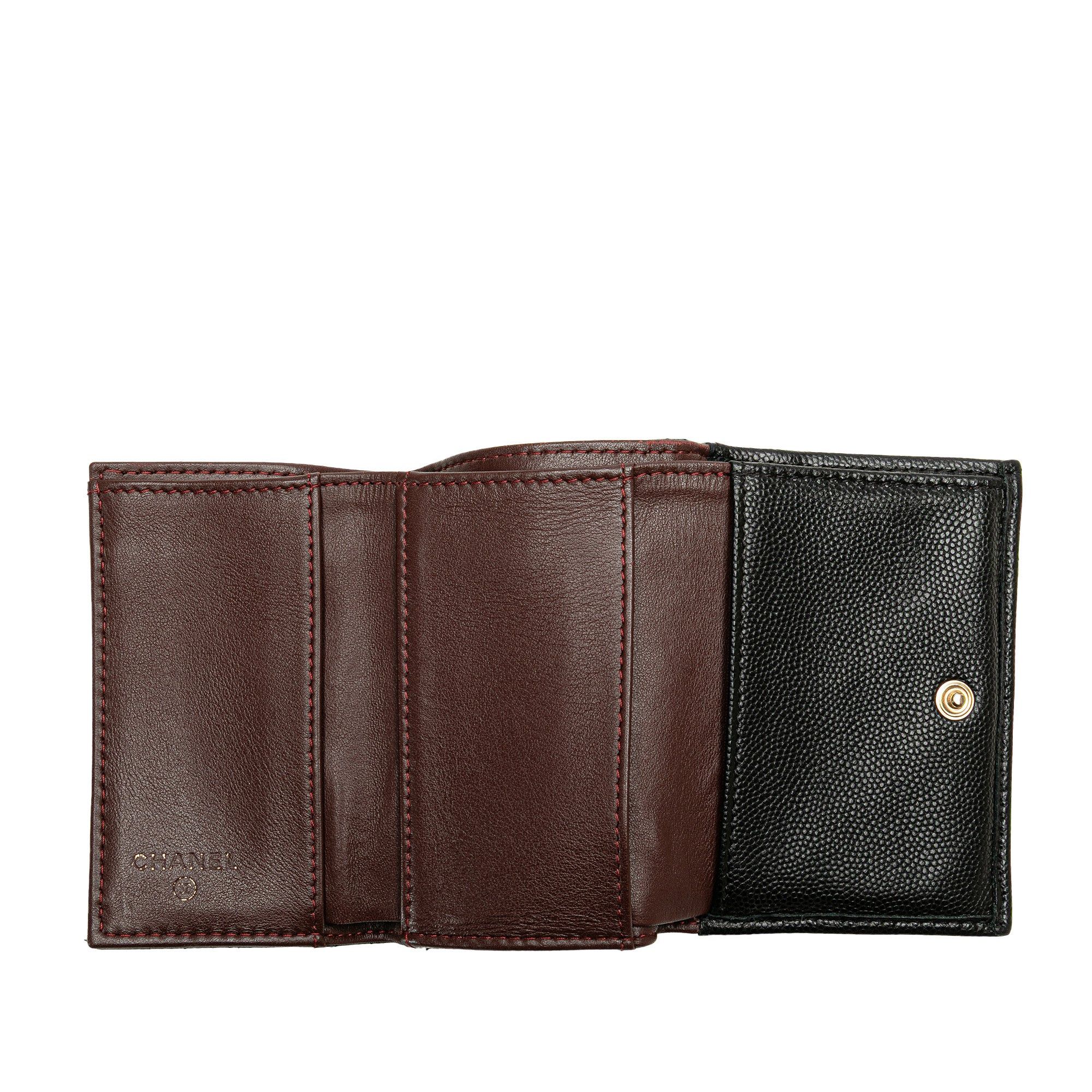 Chanel Chanel CC Quilted Caviar Trifold Wallet Black Size ONE SIZE - 4 Thumbnail