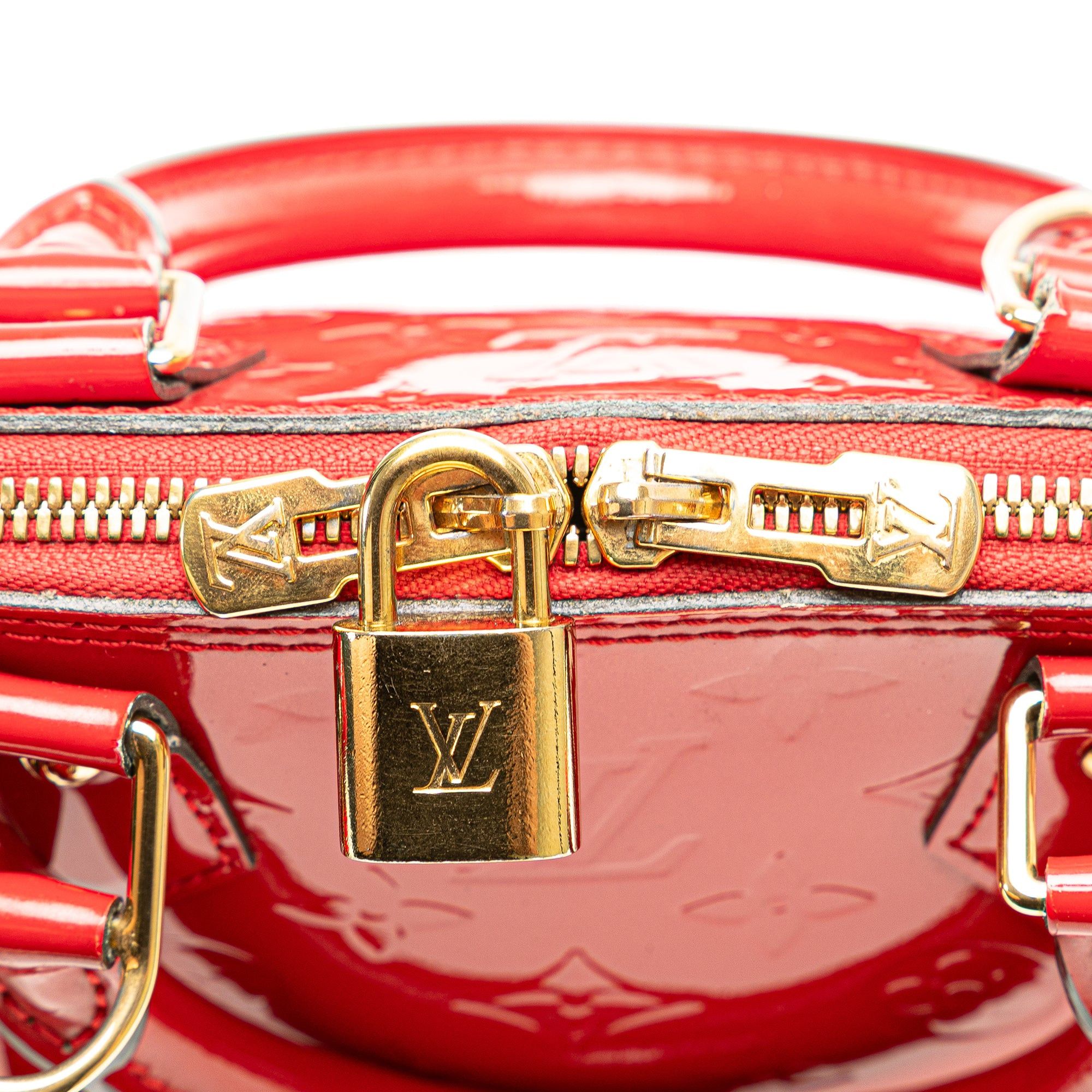 Louis Vuitton Louis Vuitton Monogram Vernis Alma BB Red Size ONE SIZE - 7 Thumbnail
