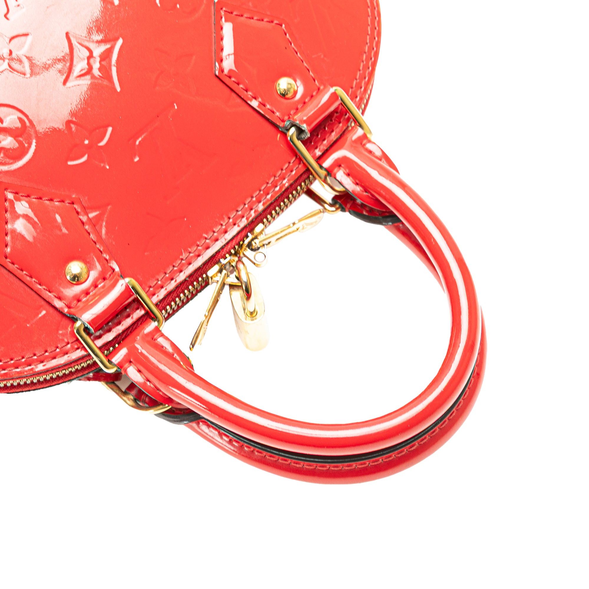 Louis Vuitton Louis Vuitton Monogram Vernis Alma BB Red Size ONE SIZE - 10 Thumbnail