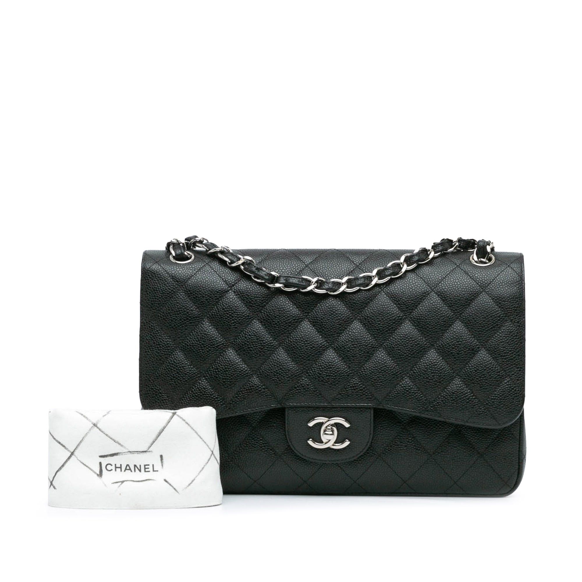 Chanel Chanel Jumbo Classic Caviar Double Flap Black Size ONE SIZE - 10 Thumbnail