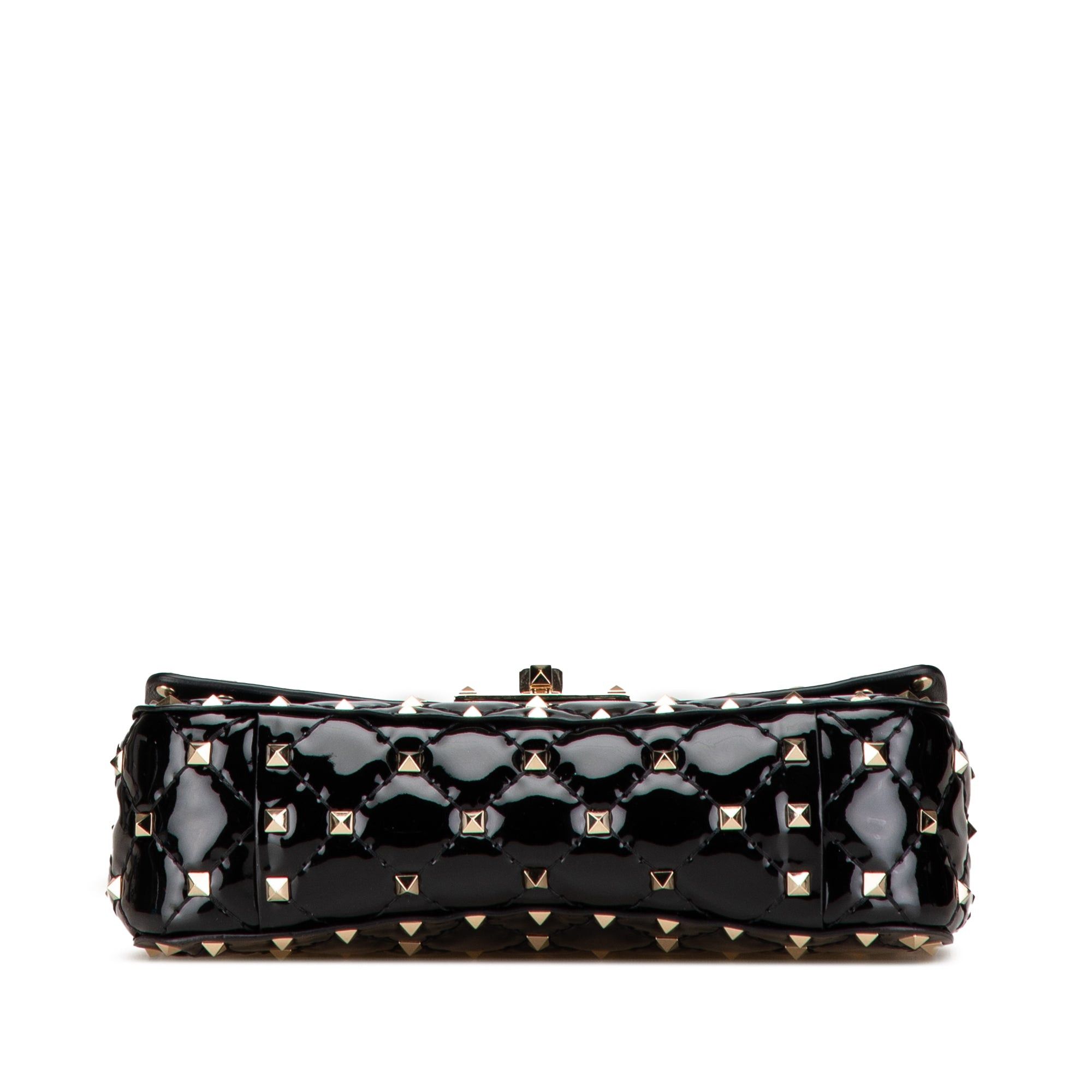 Valentino Valentino Small Patent Rockstud Spike Satchel Black Size ONE SIZE - 3 Thumbnail