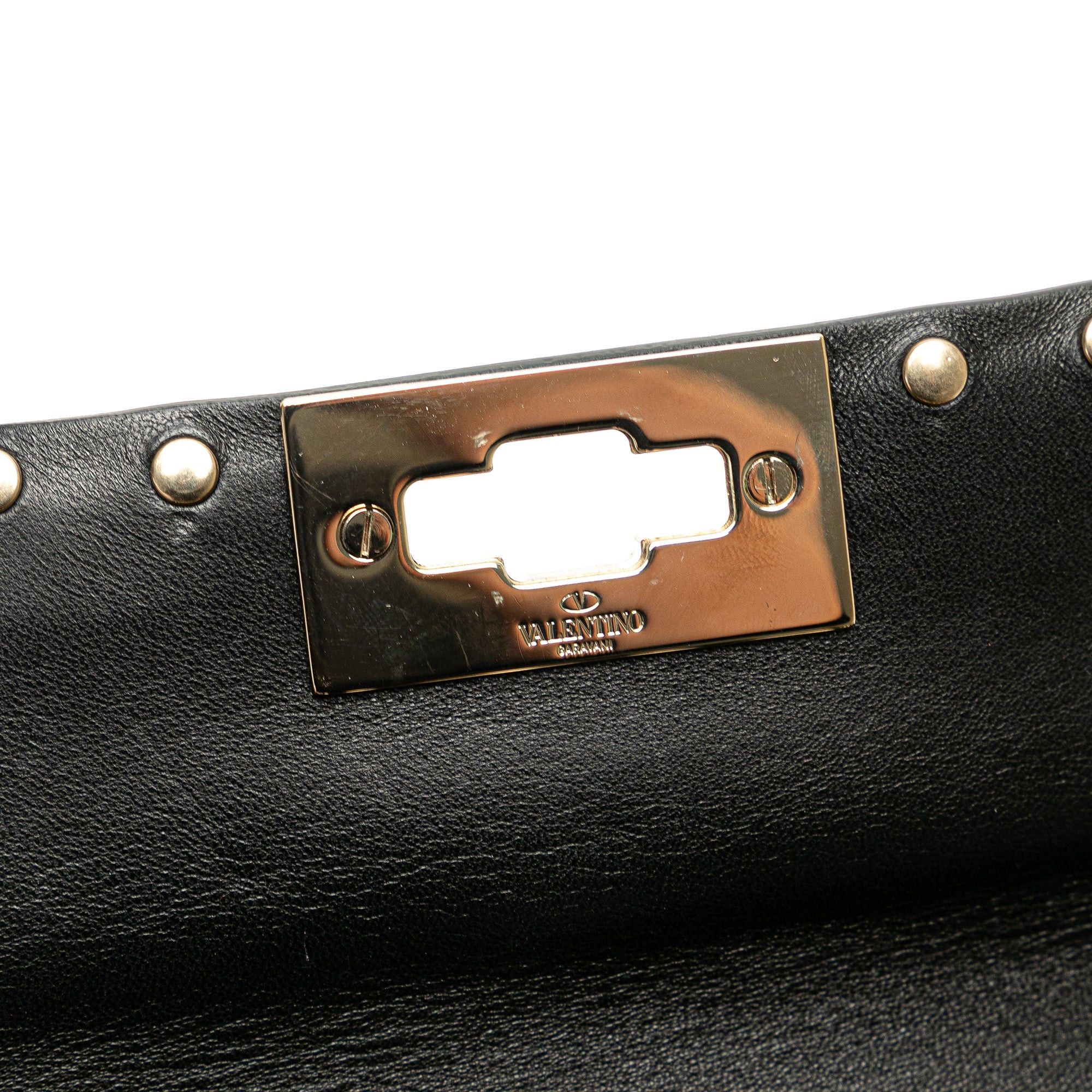 Valentino Valentino Small Patent Rockstud Spike Satchel Black Size ONE SIZE - 7 Thumbnail