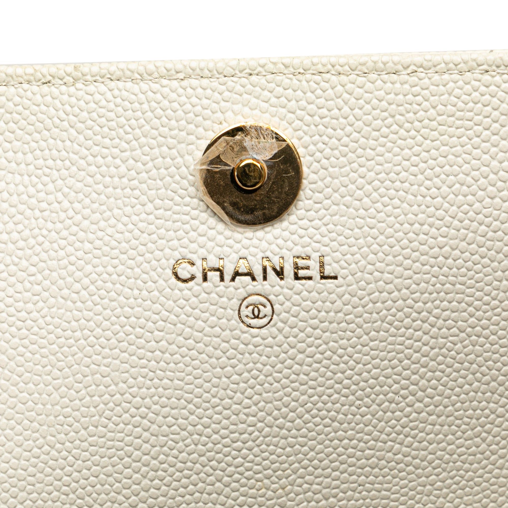 Chanel Chanel Quilted Caviar Frame Flap Clutch with Chain White Size ONE SIZE - 5 Thumbnail