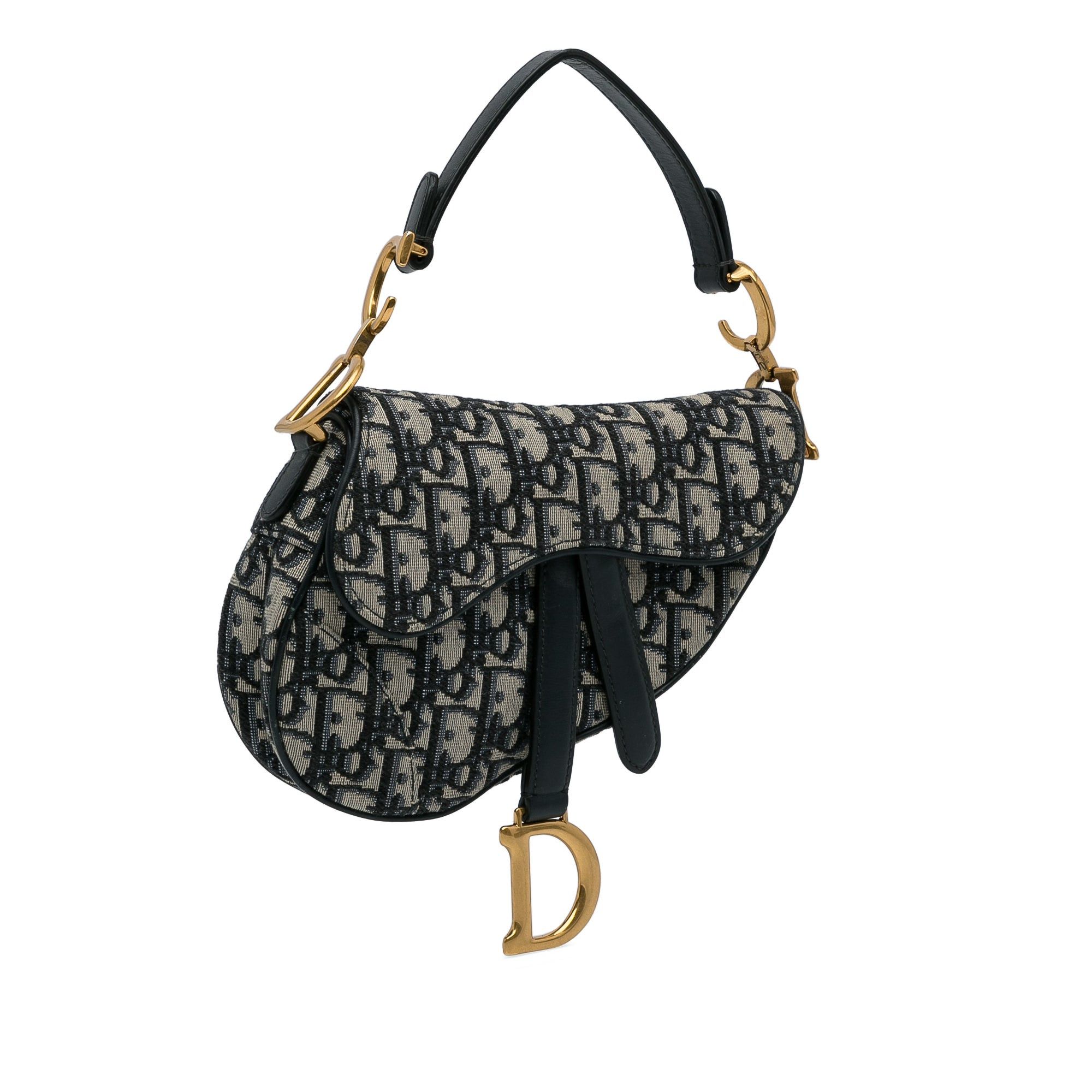 Dior Dior Mini Oblique Canvas Saddle Bag Blue Size ONE SIZE - 2 Thumbnail