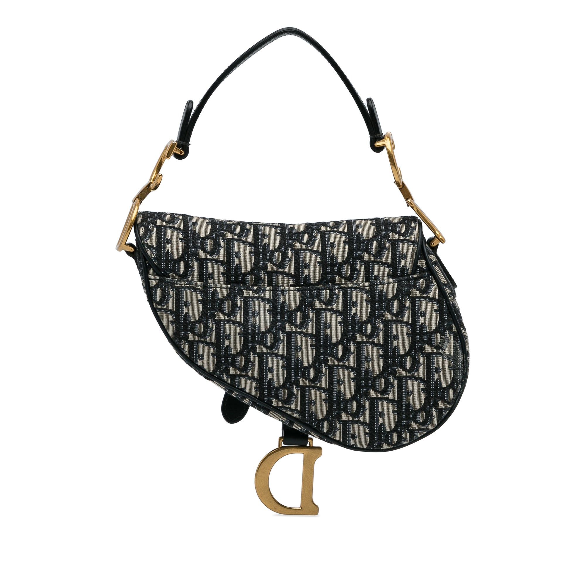 Dior Dior Mini Oblique Canvas Saddle Bag Blue Size ONE SIZE - 3 Thumbnail
