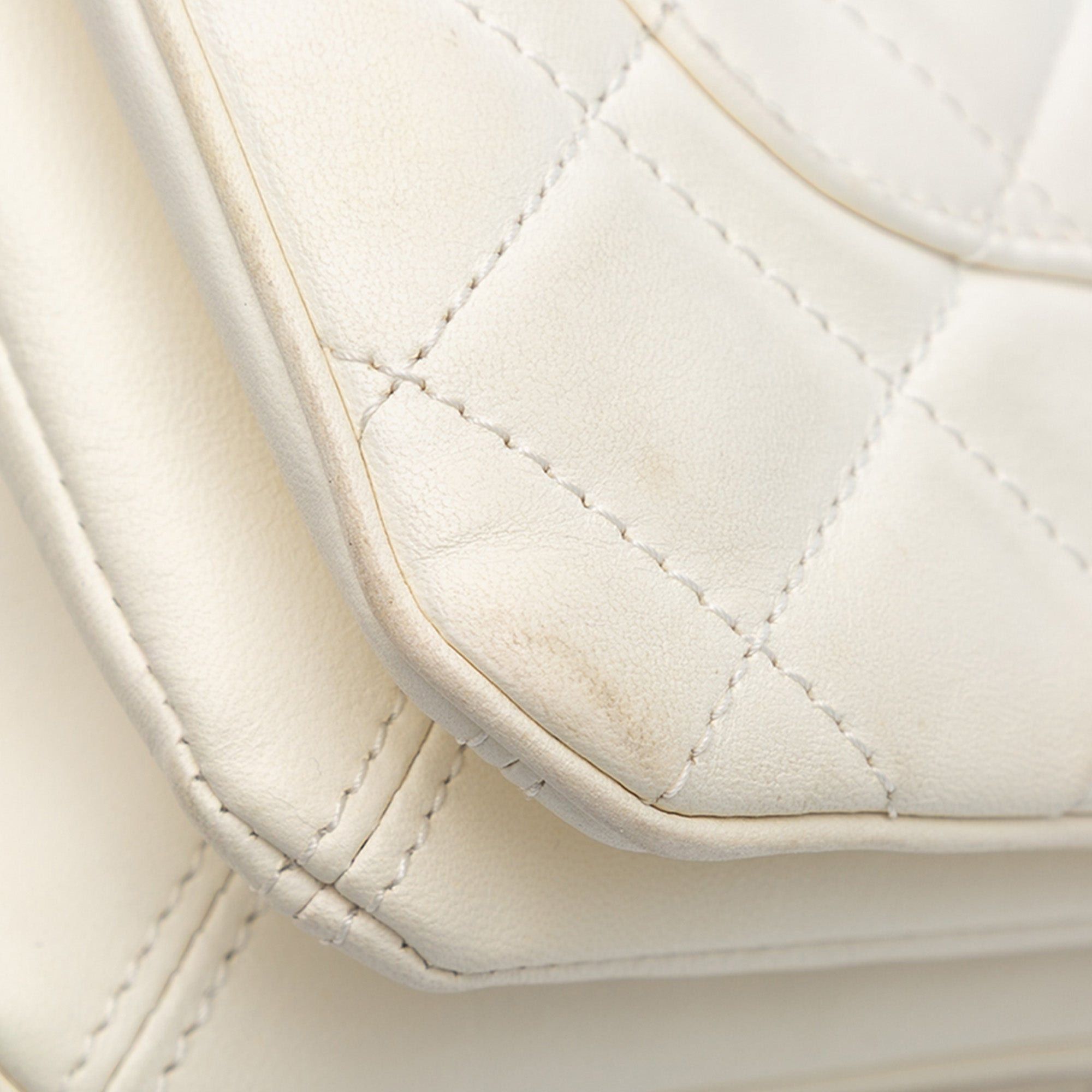 Chanel Chanel Medium Quilted Lambskin 3 Accordion Flap White Size ONE SIZE - 10 Thumbnail