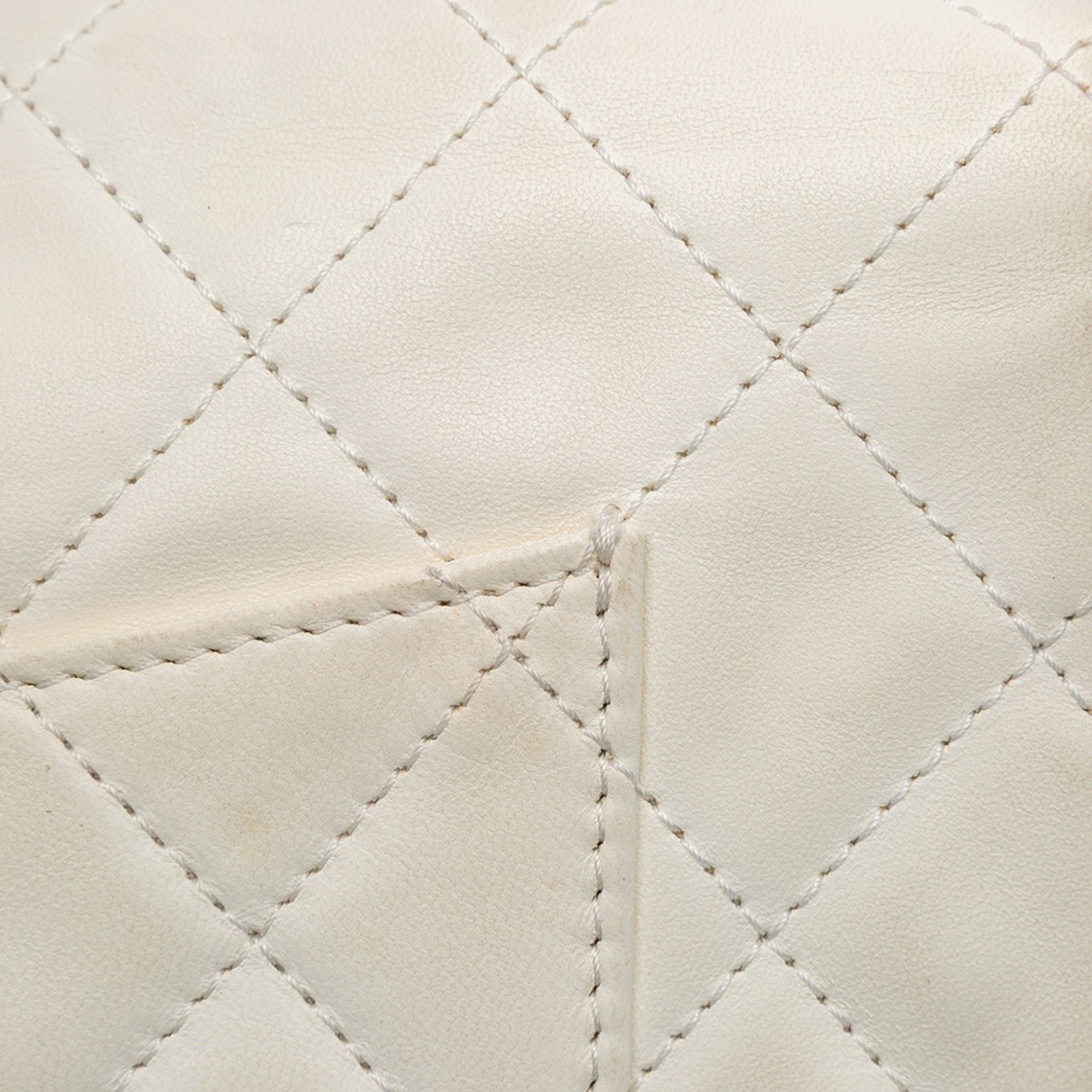 Chanel Chanel Medium Quilted Lambskin 3 Accordion Flap White Size ONE SIZE - 8 Thumbnail