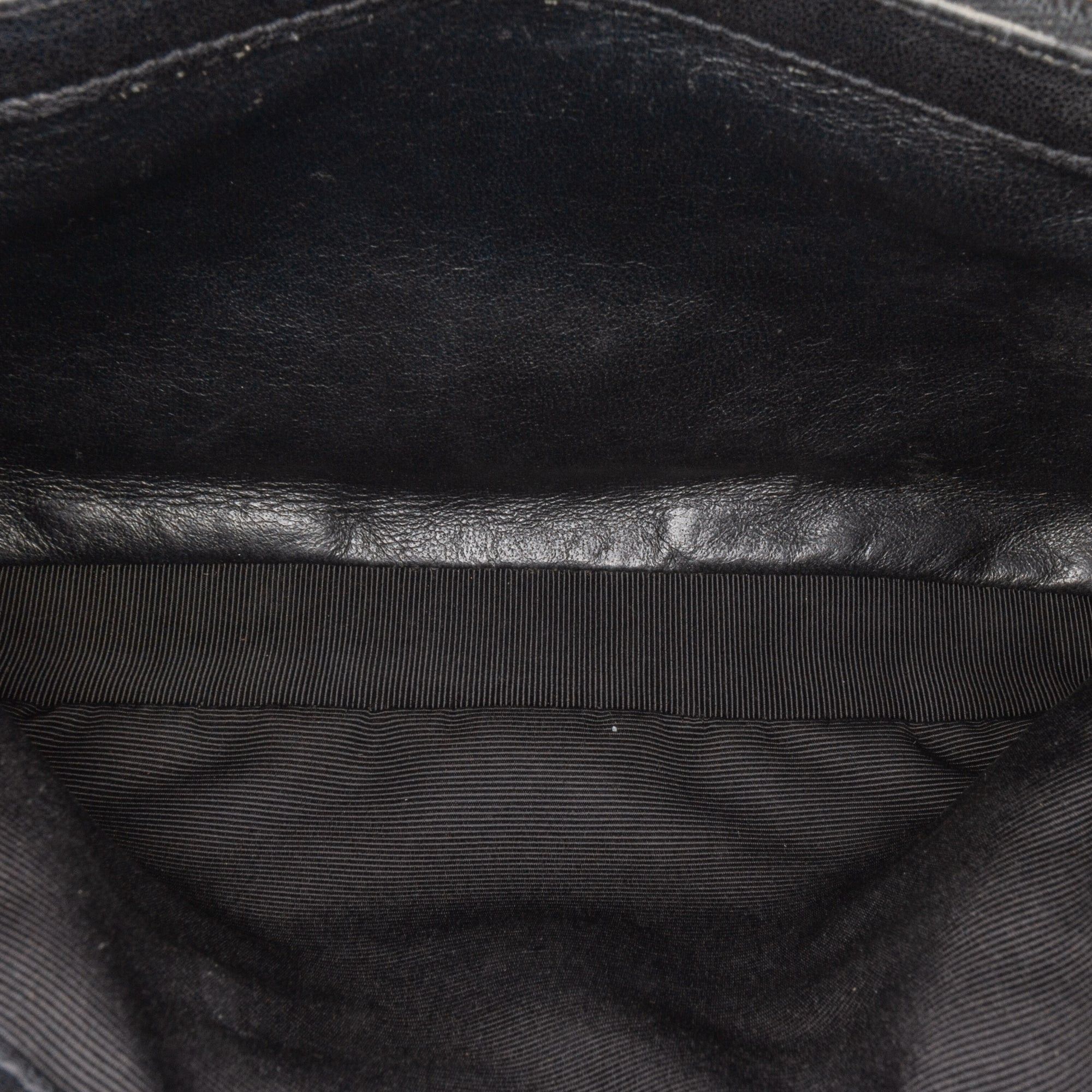 Saint Laurent Paris Saint Laurent Medium Monogram Chevron Sheepskin College Bag Black Size ONE SIZE - 5 Thumbnail