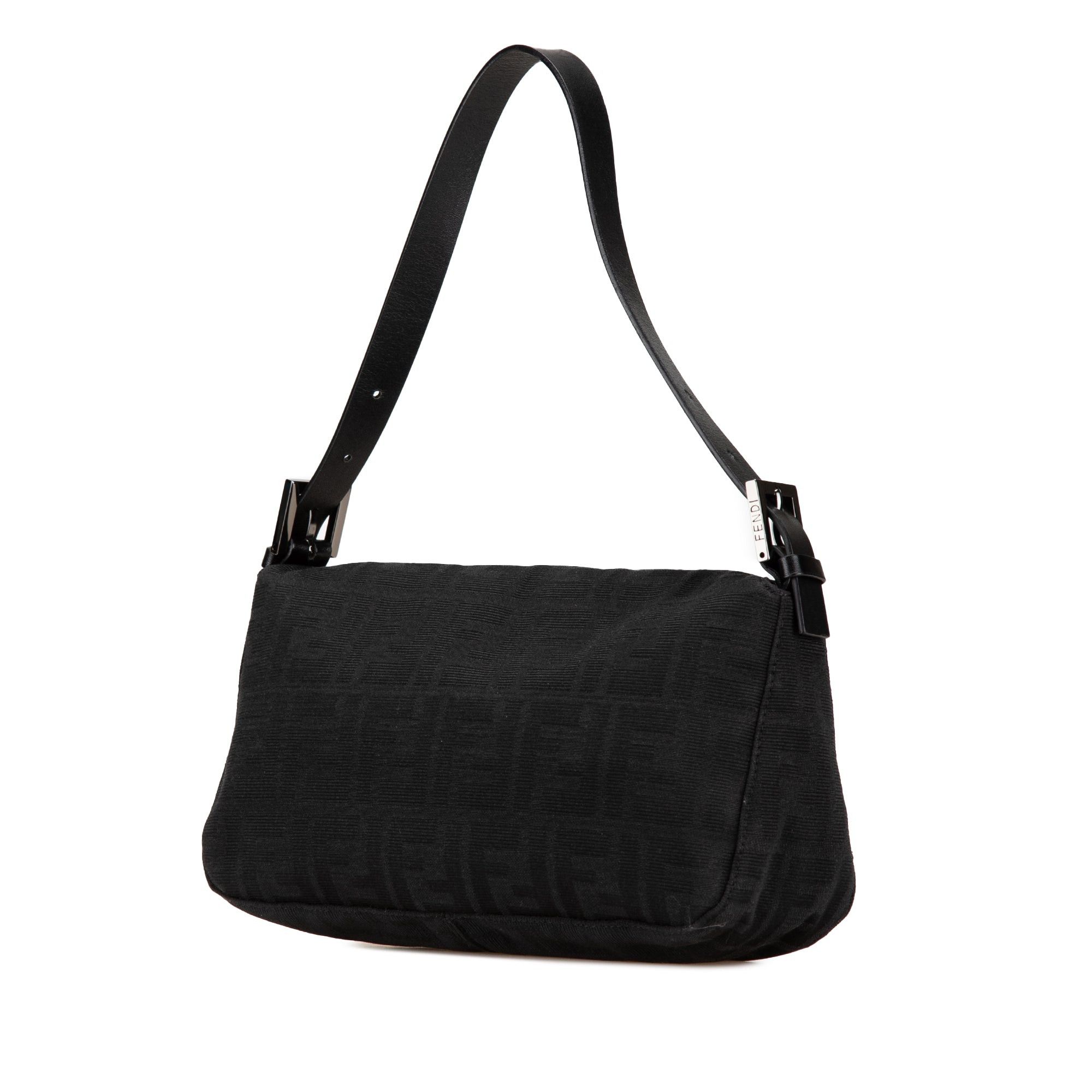 Fendi Fendi Zucca Canvas Double Flap Shoulder Bag Black Size ONE SIZE - 2 Thumbnail