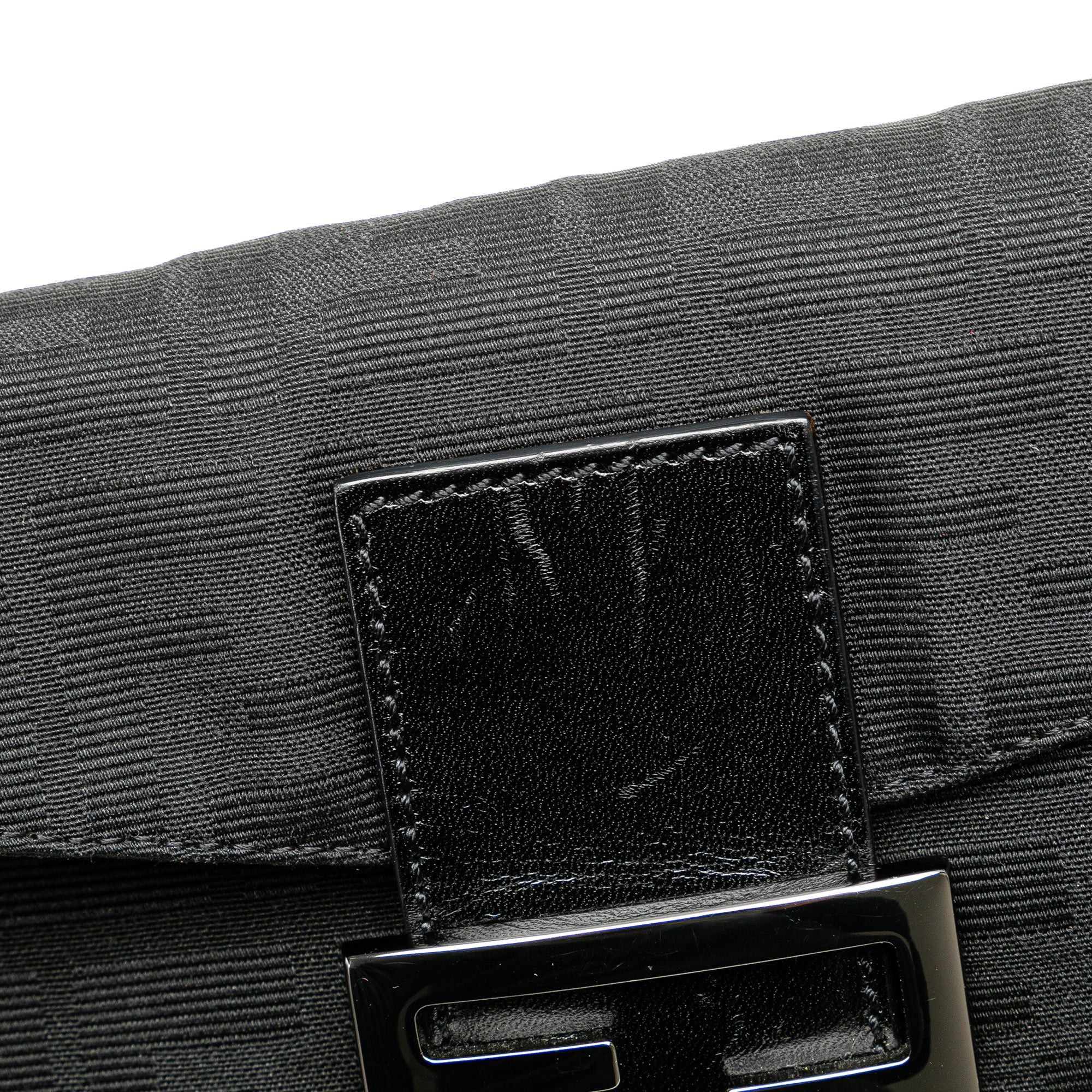 Fendi Fendi Zucca Canvas Double Flap Shoulder Bag Black Size ONE SIZE - 9 Thumbnail