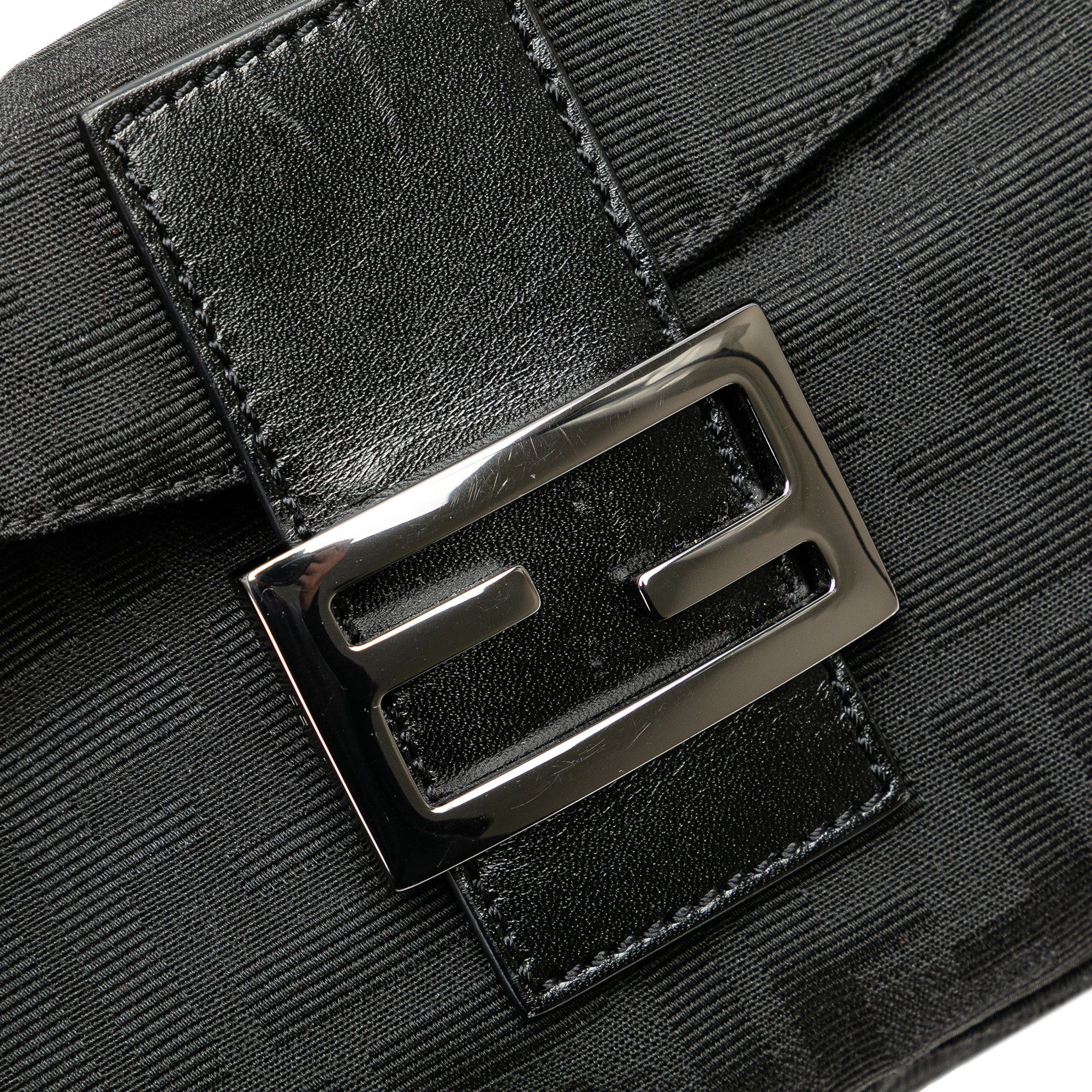 Fendi Fendi Zucca Canvas Double Flap Shoulder Bag Black Size ONE SIZE - 8 Thumbnail