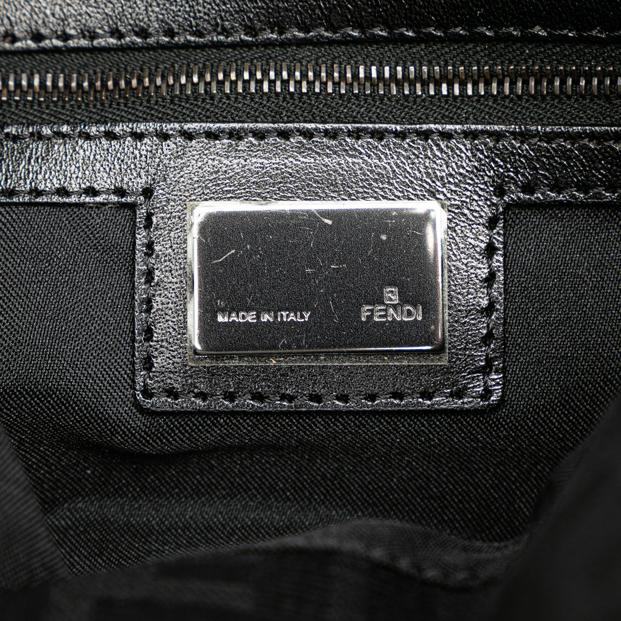 Fendi Fendi Zucca Canvas Double Flap Shoulder Bag Black Size ONE SIZE - 5 Thumbnail