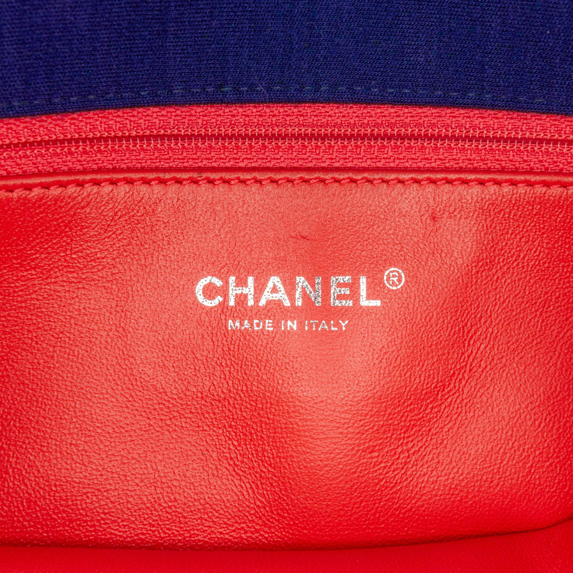 Chanel Chanel Medium Vertical Quilted Jersey Chain Flap Blue Size ONE SIZE - 5 Thumbnail