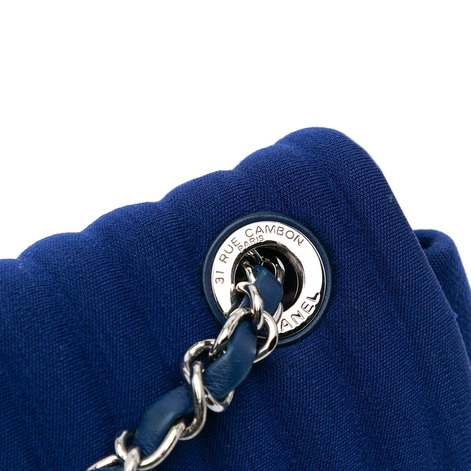 Chanel Chanel Medium Vertical Quilted Jersey Chain Flap Blue Size ONE SIZE - 10 Thumbnail
