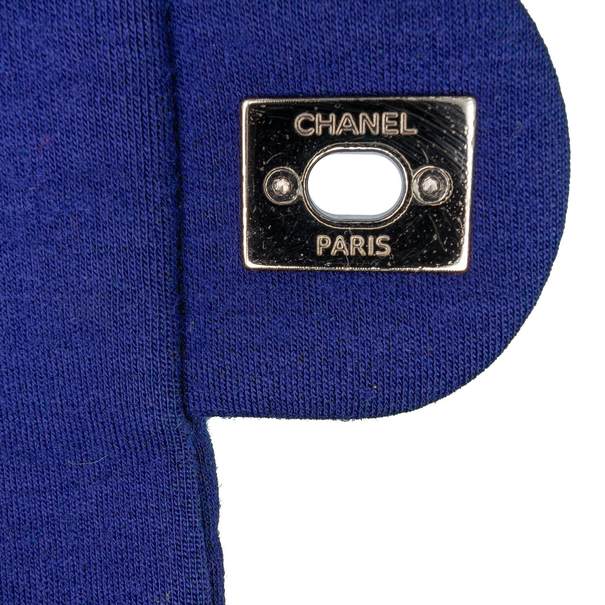 Chanel Chanel Medium Vertical Quilted Jersey Chain Flap Blue Size ONE SIZE - 7 Thumbnail