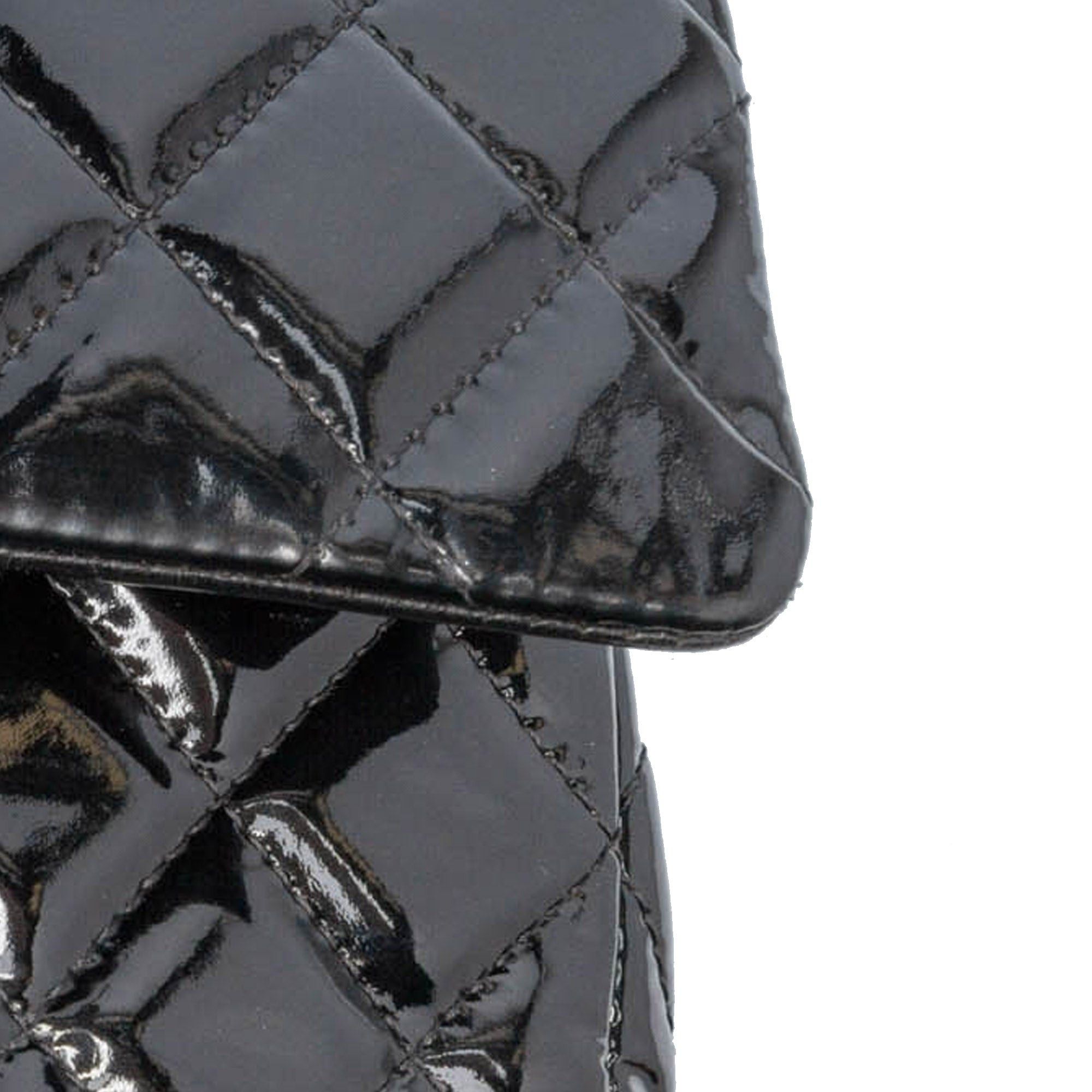 Chanel Chanel Medium Classic Patent Double Flap Black Size ONE SIZE - 10 Thumbnail