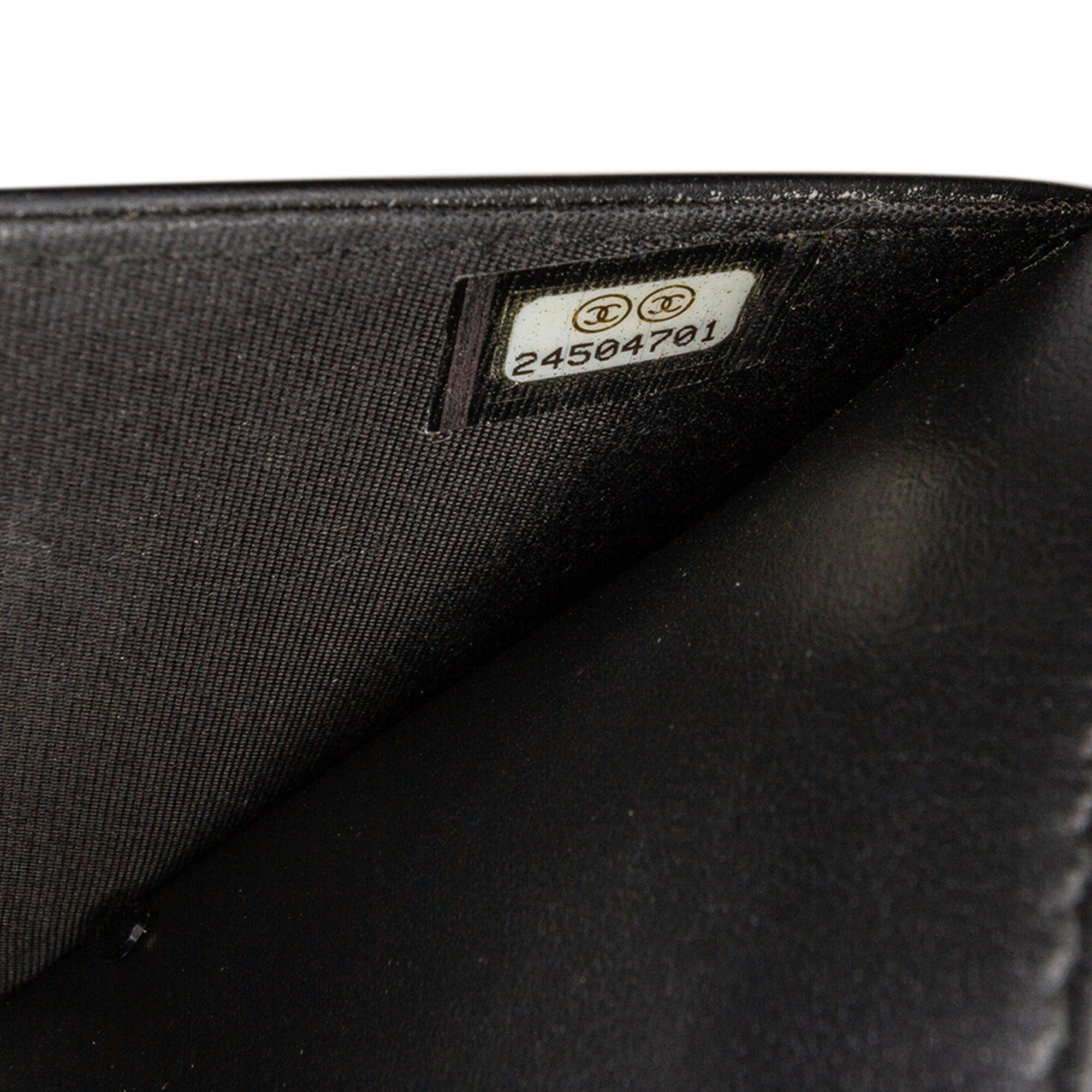Chanel Chanel Quilted Crackled Patent Calfskin Pearl Wallet On Chain Black Size ONE SIZE - 8 Thumbnail