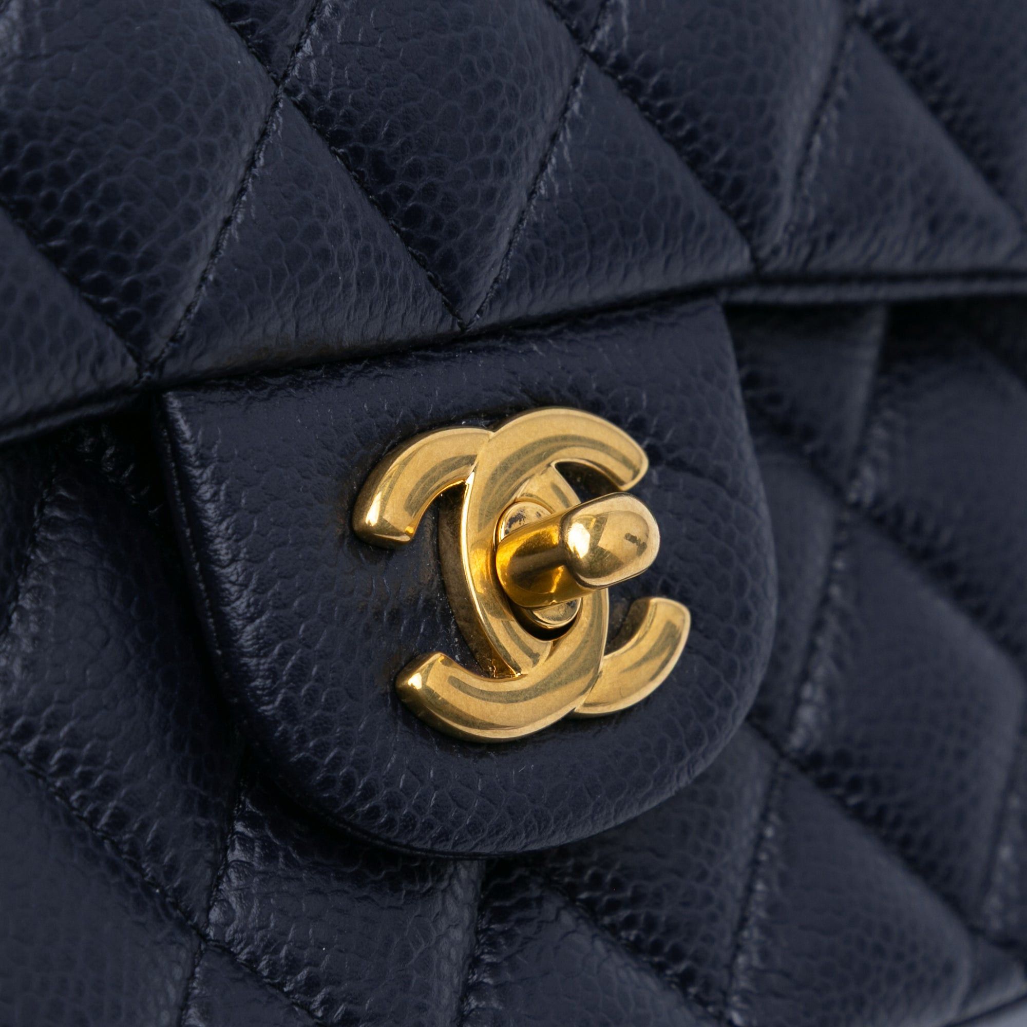 Chanel Chanel Medium Classic Caviar Double Flap Blue Size ONE SIZE - 8 Thumbnail