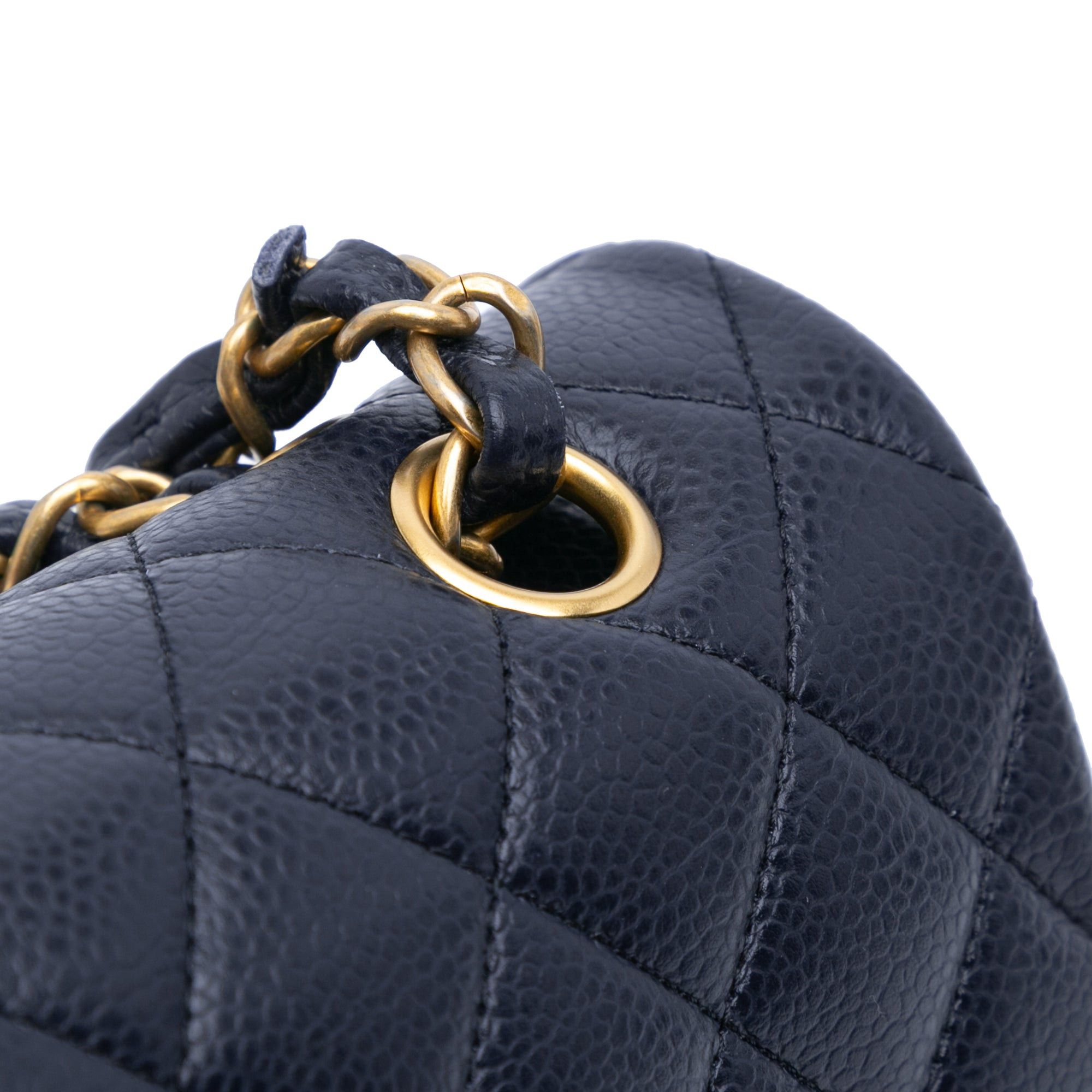 Chanel Chanel Medium Classic Caviar Double Flap Blue Size ONE SIZE - 11 Thumbnail