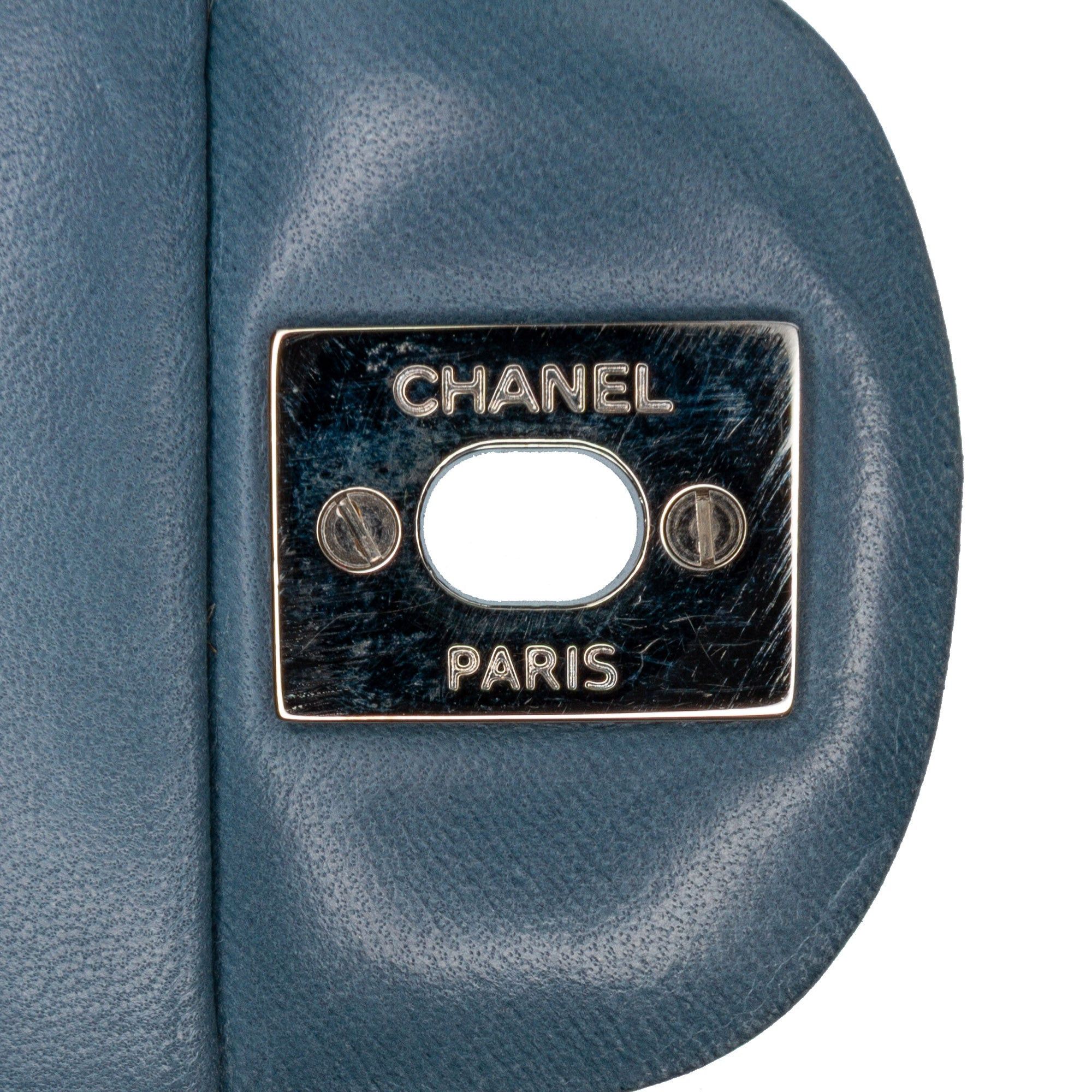 Chanel Chanel Medium Classic Lambskin Double Flap Blue Size ONE SIZE - 8 Thumbnail