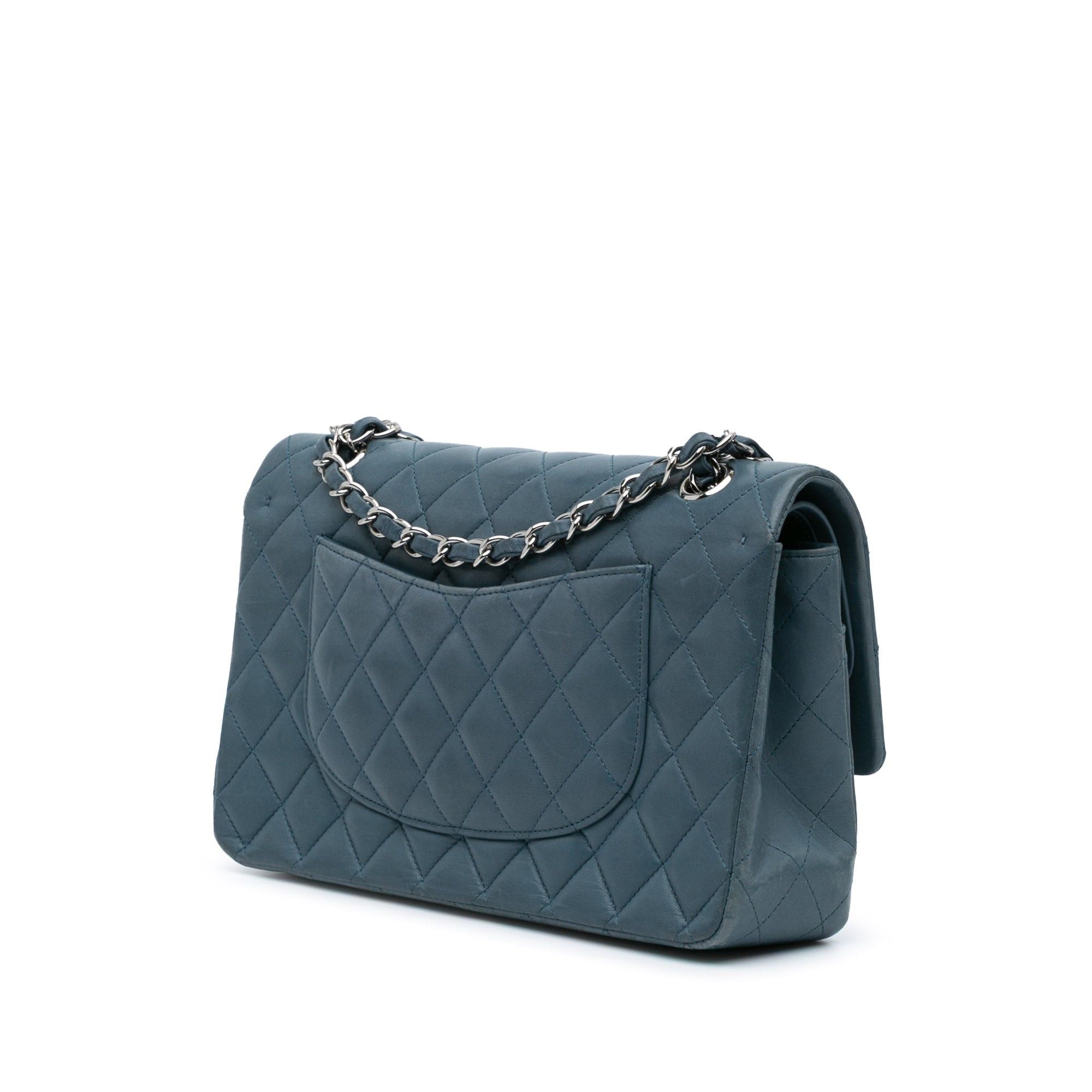 Chanel Chanel Medium Classic Lambskin Double Flap Blue Size ONE SIZE - 2 Thumbnail