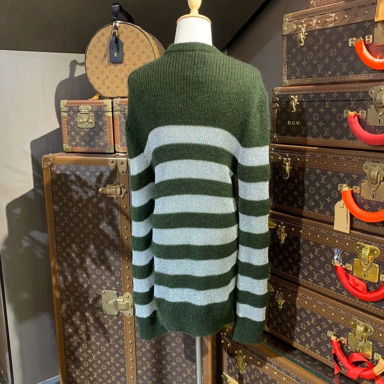 Balmain Green Striped Sweater by Balmain Size US L / EU 52-54 / 3 - 2 Thumbnail