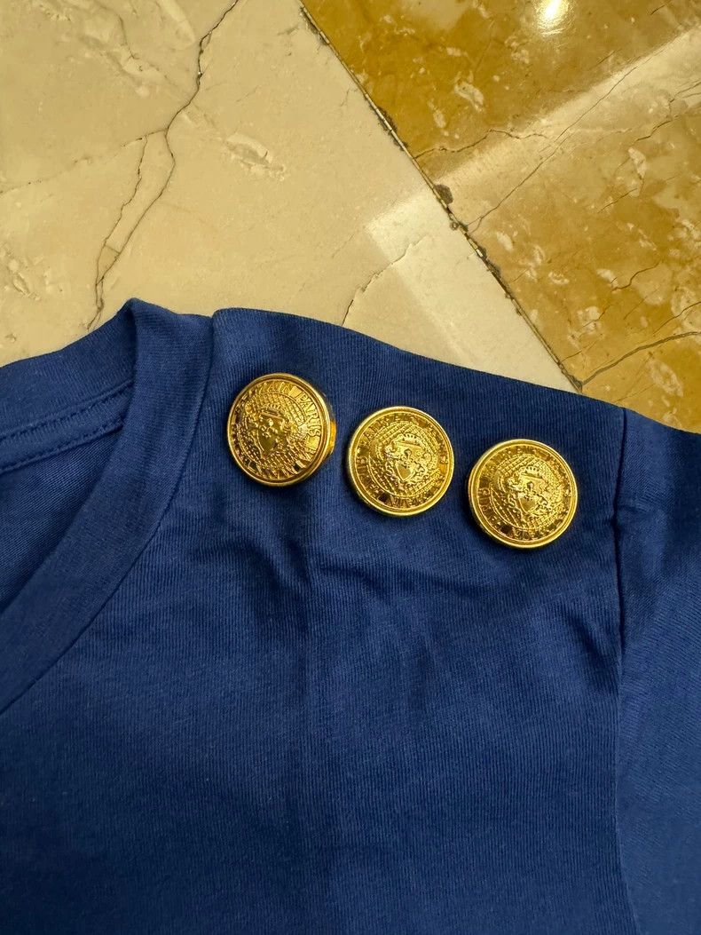 Balmain Balmain Classic Series Blue T-Shirt Size US S / EU 44-46 / 1 - 2 Thumbnail