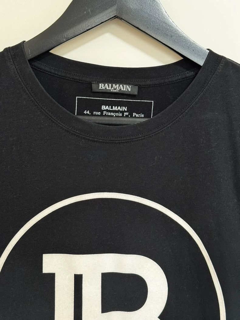 Balmain Black Balmain Summer Printed T-Shirt for Men Size US M / EU 48-50 / 2 - 2 Thumbnail