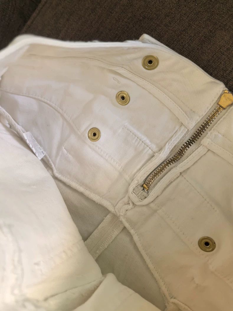 Balmain Classic White Denim Pants with Gold Buttons Size US 28 / EU 44 - 8 Thumbnail