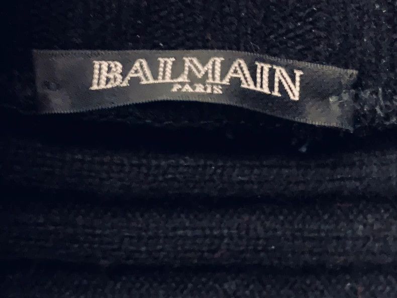 Balmain Stylish Black Wool Sweater from Balmain Size US XS / EU 42 / 0 - 3 Thumbnail